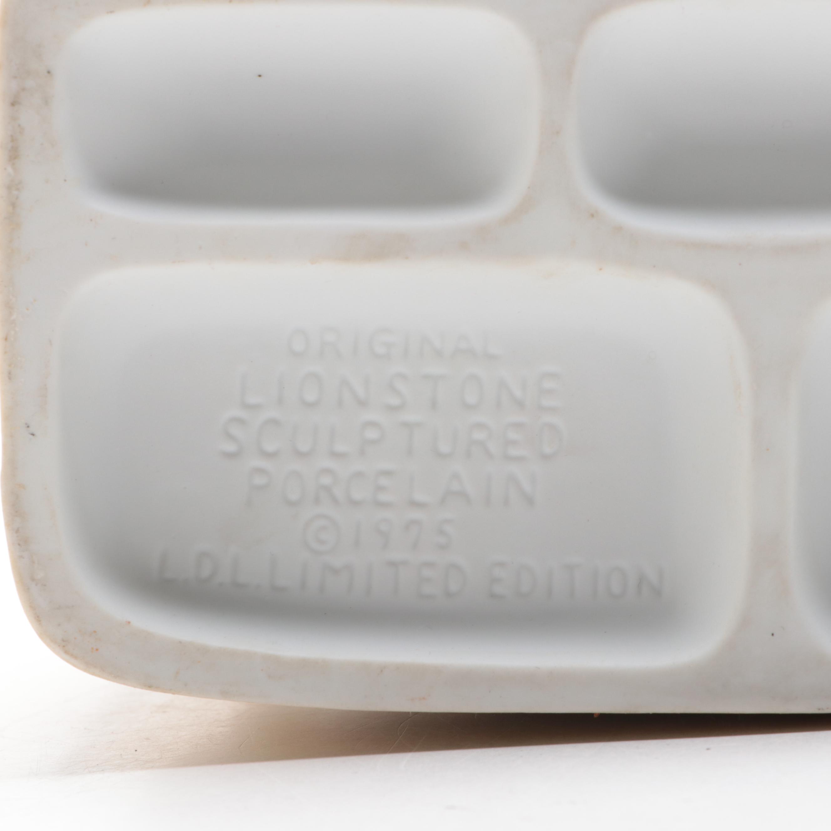 Lionstone Whiskey Bicentennial Series Figural Bisque Porcelain Decanters, 1975