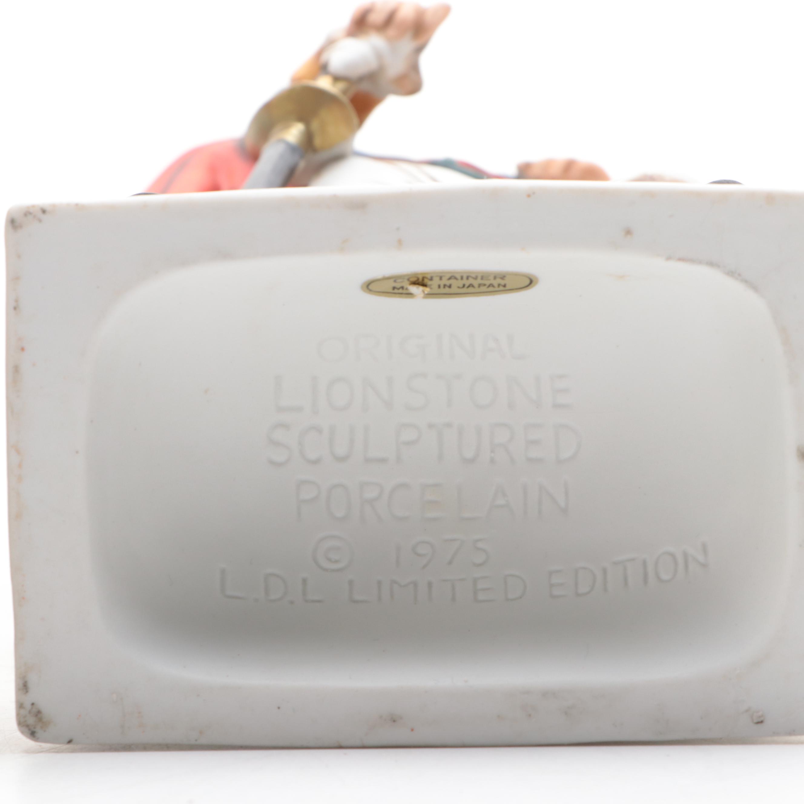 Lionstone Whiskey Bicentennial Series Figural Bisque Porcelain Decanters, 1975