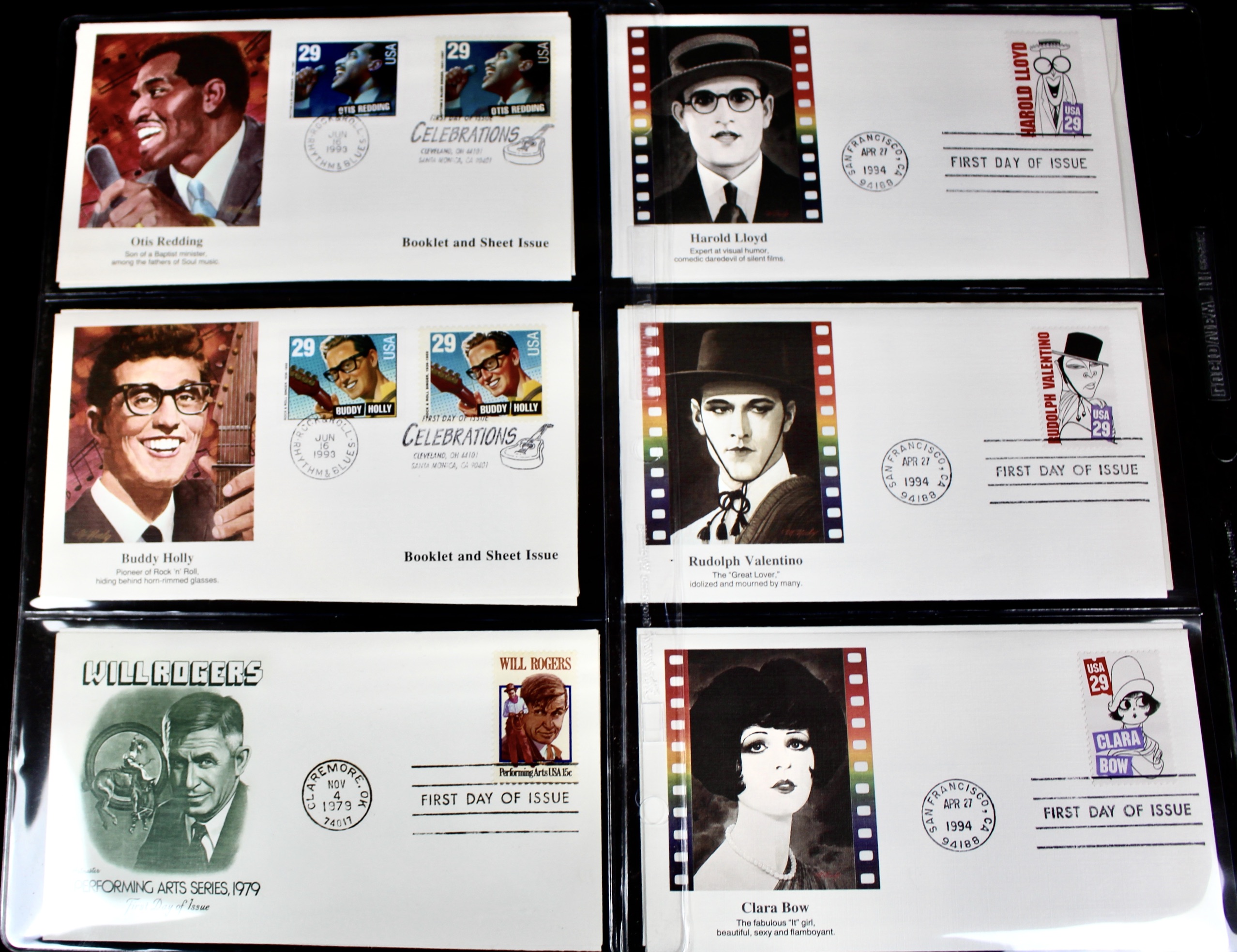 Hollywood and Music Postage Stamp Collection