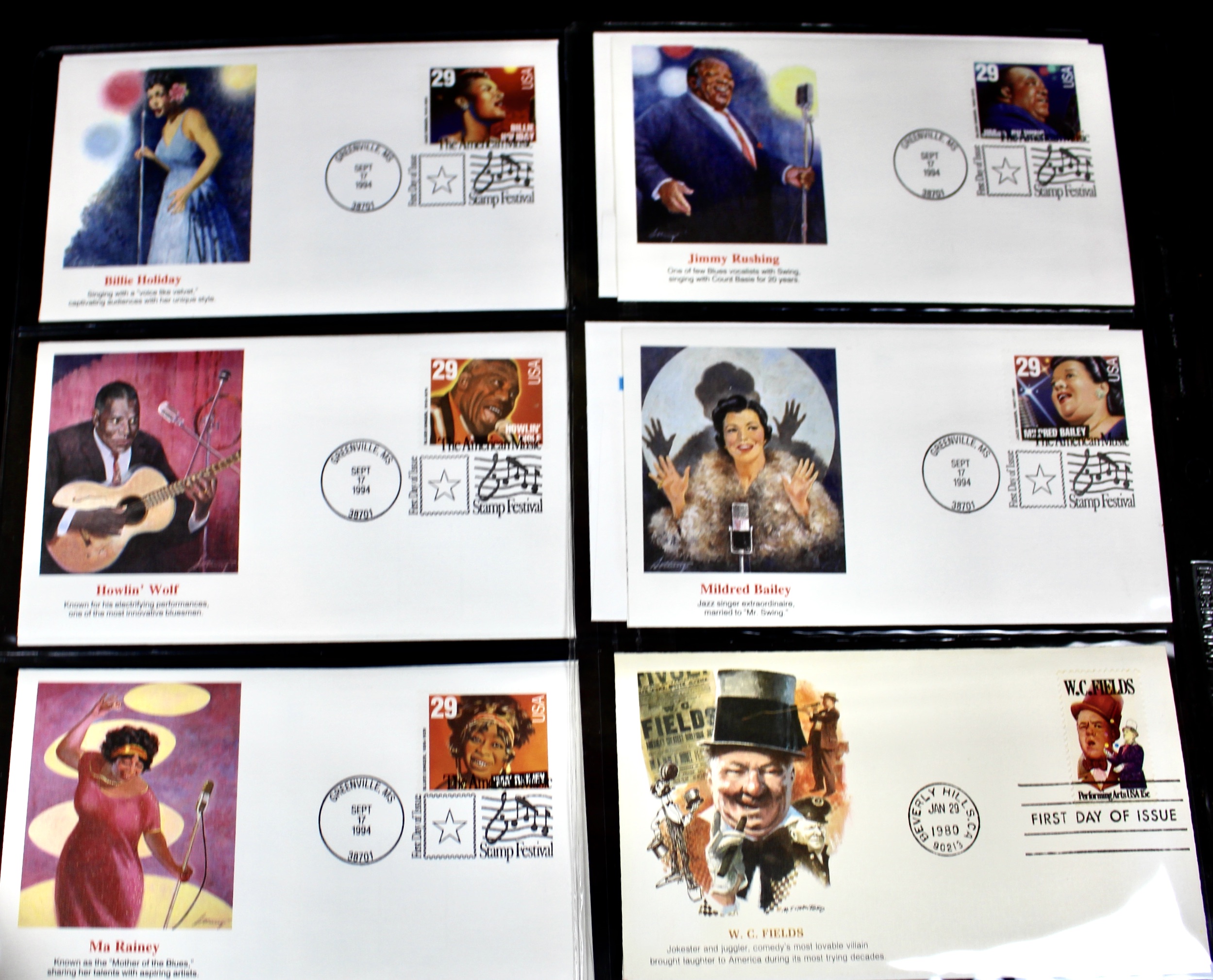 Hollywood and Music Postage Stamp Collection