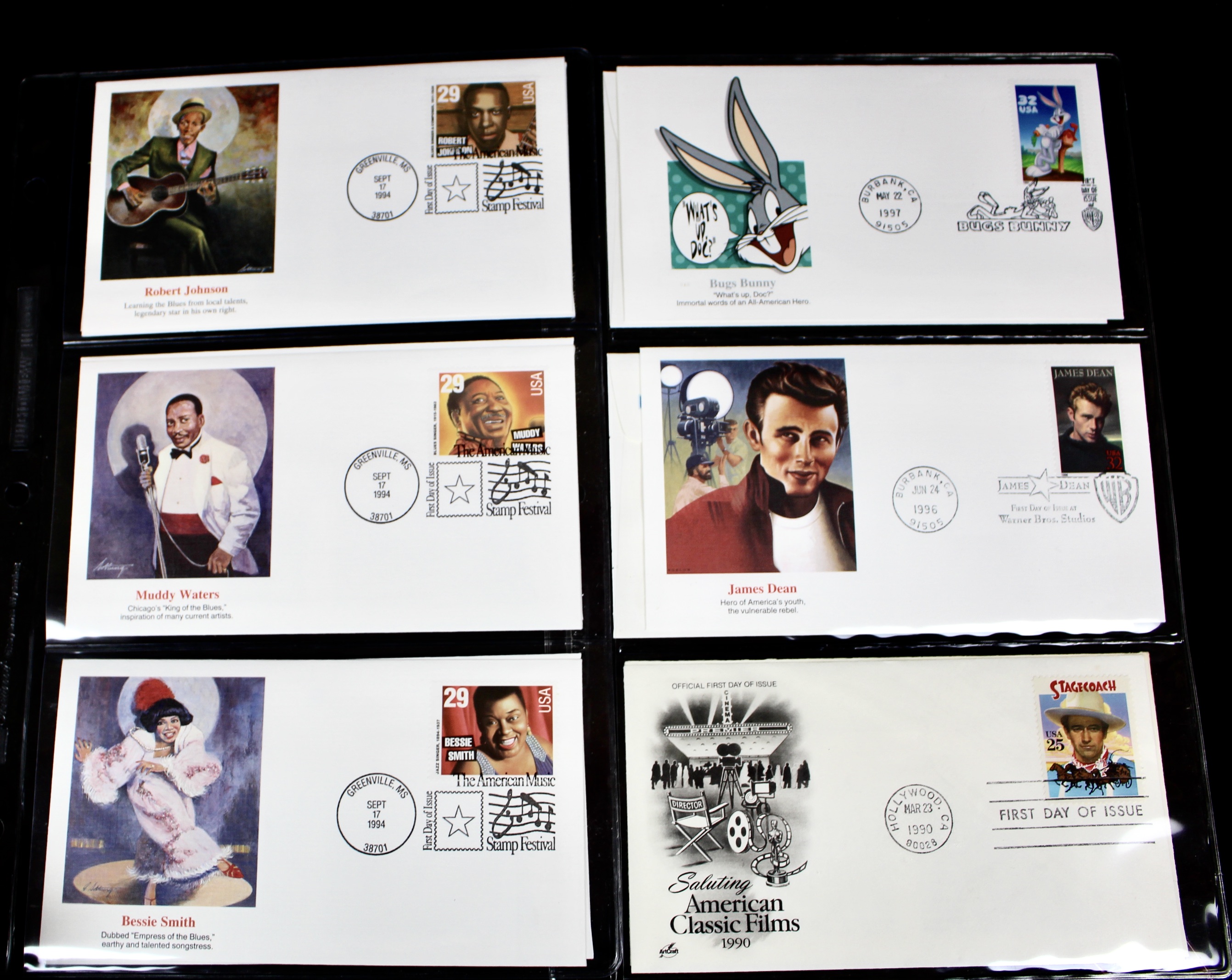 Hollywood and Music Postage Stamp Collection
