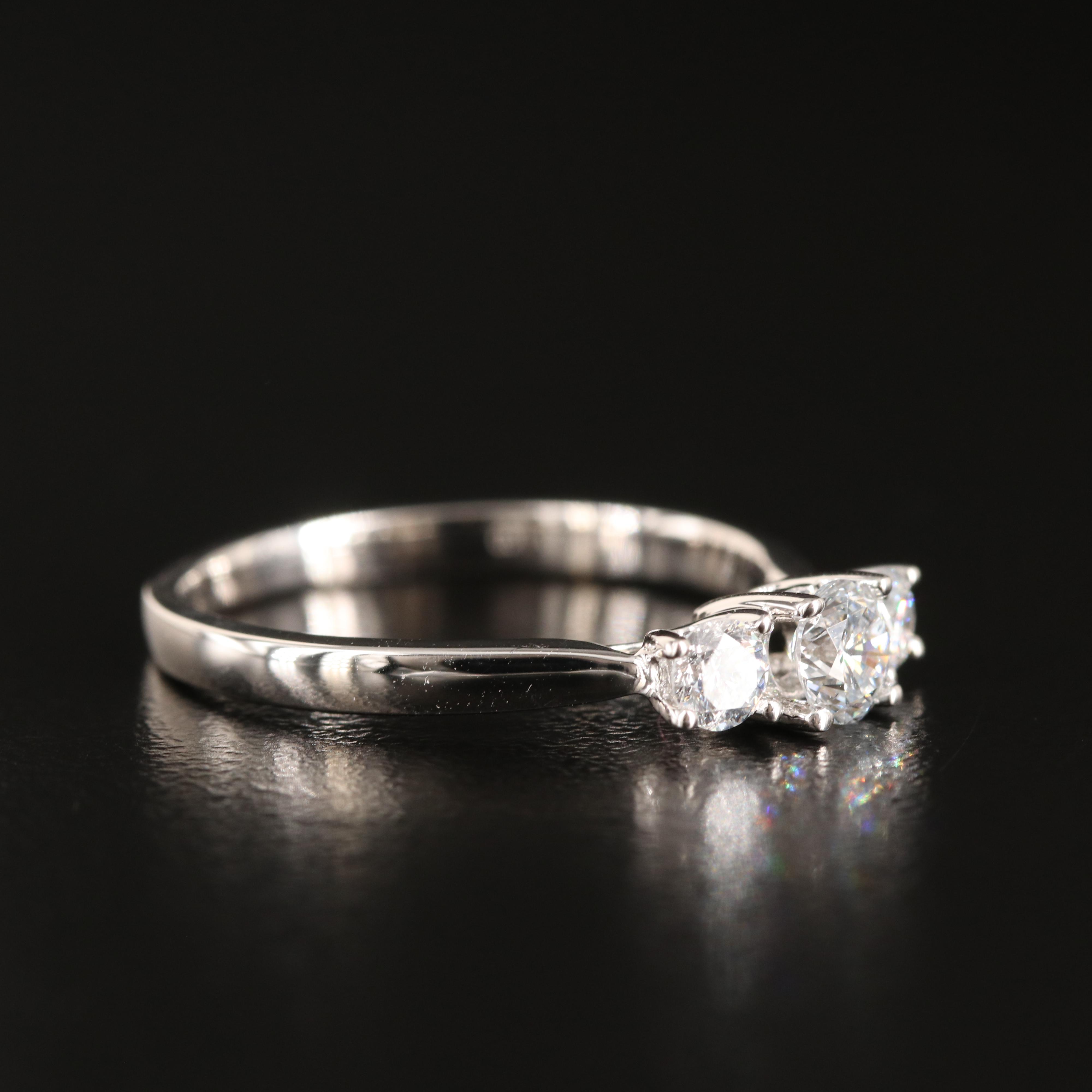 14K 0.48 CTW Lab Grown Diamond Three Stone Ring with IGI Report