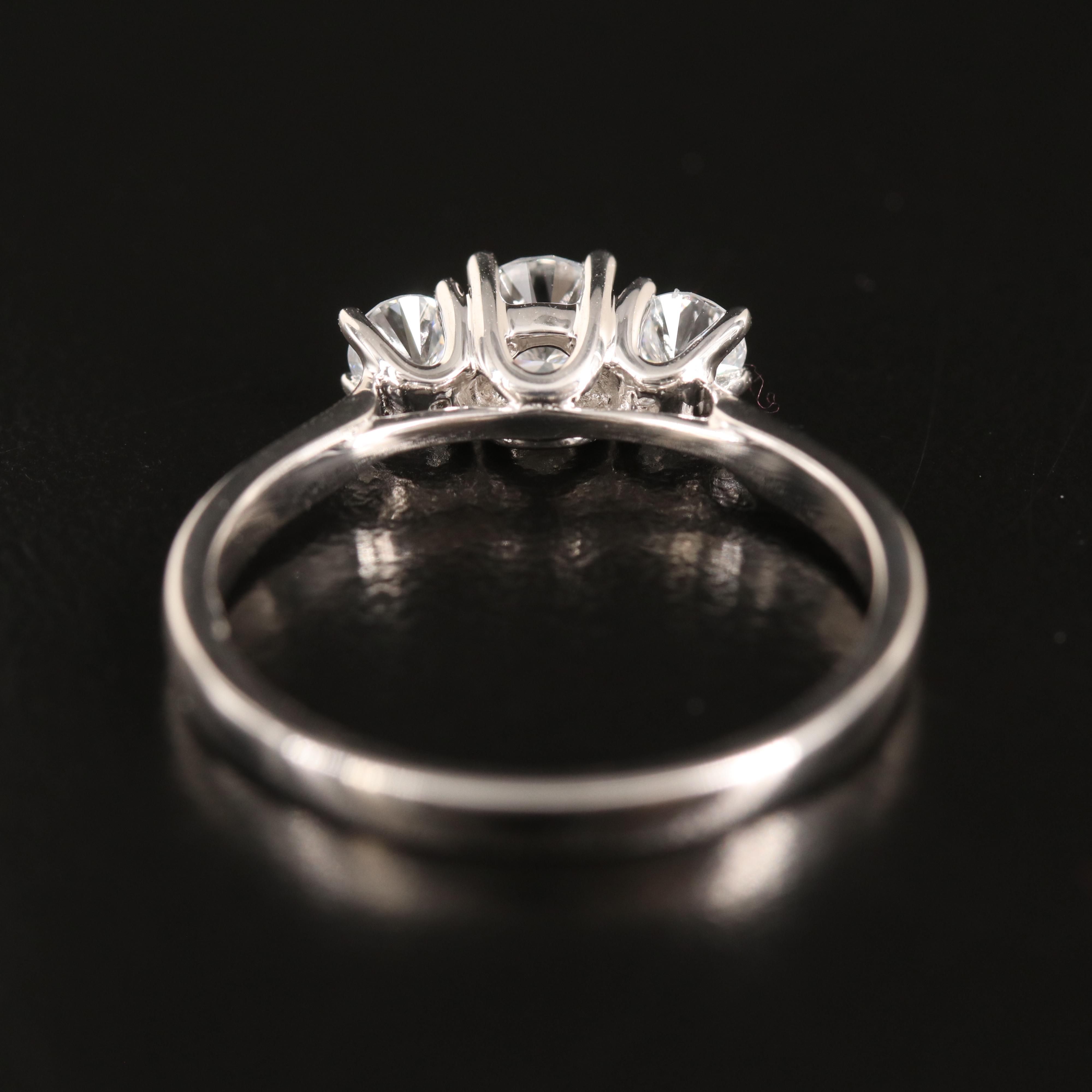 14K 0.48 CTW Lab Grown Diamond Three Stone Ring with IGI Report