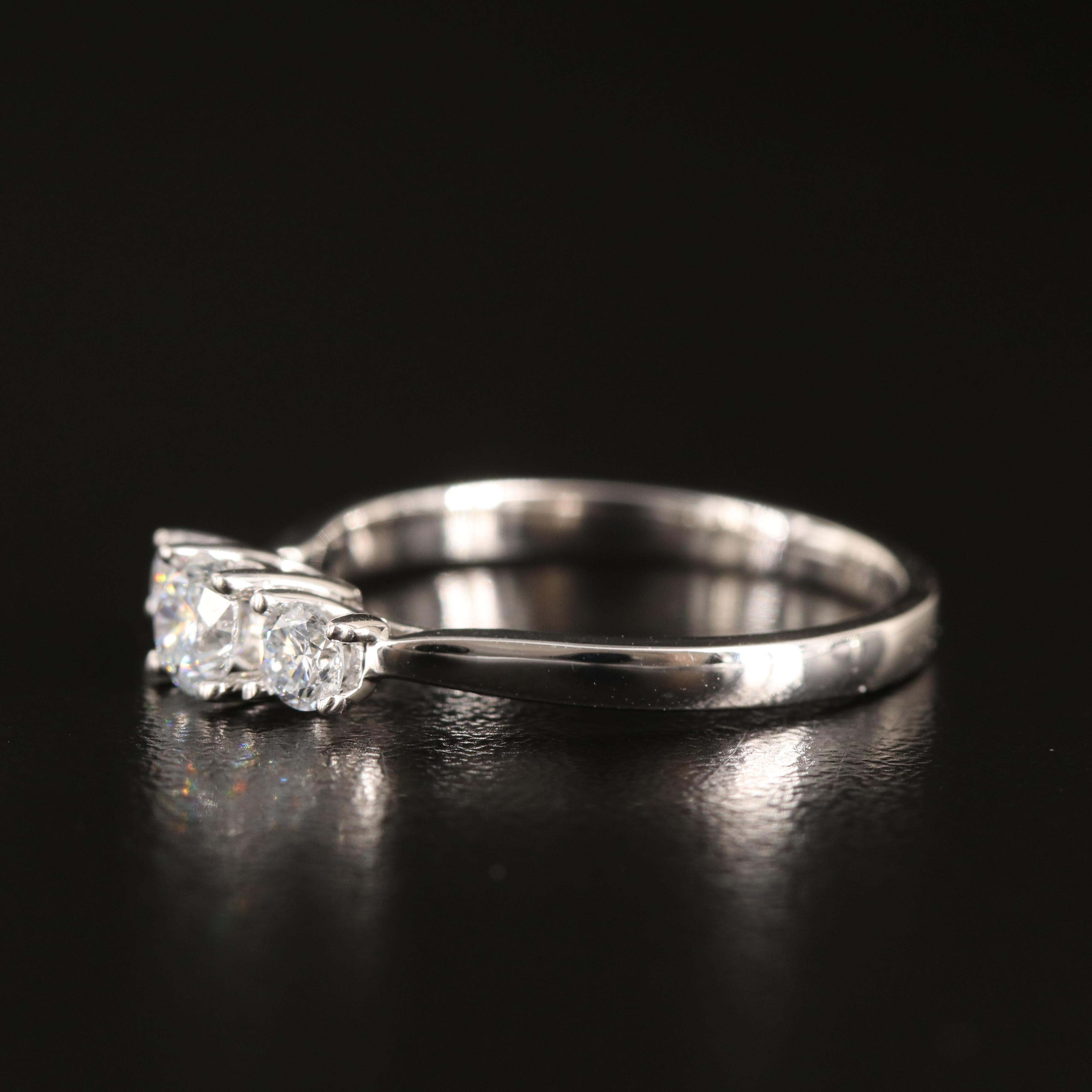 14K 0.48 CTW Lab Grown Diamond Three Stone Ring with IGI Report