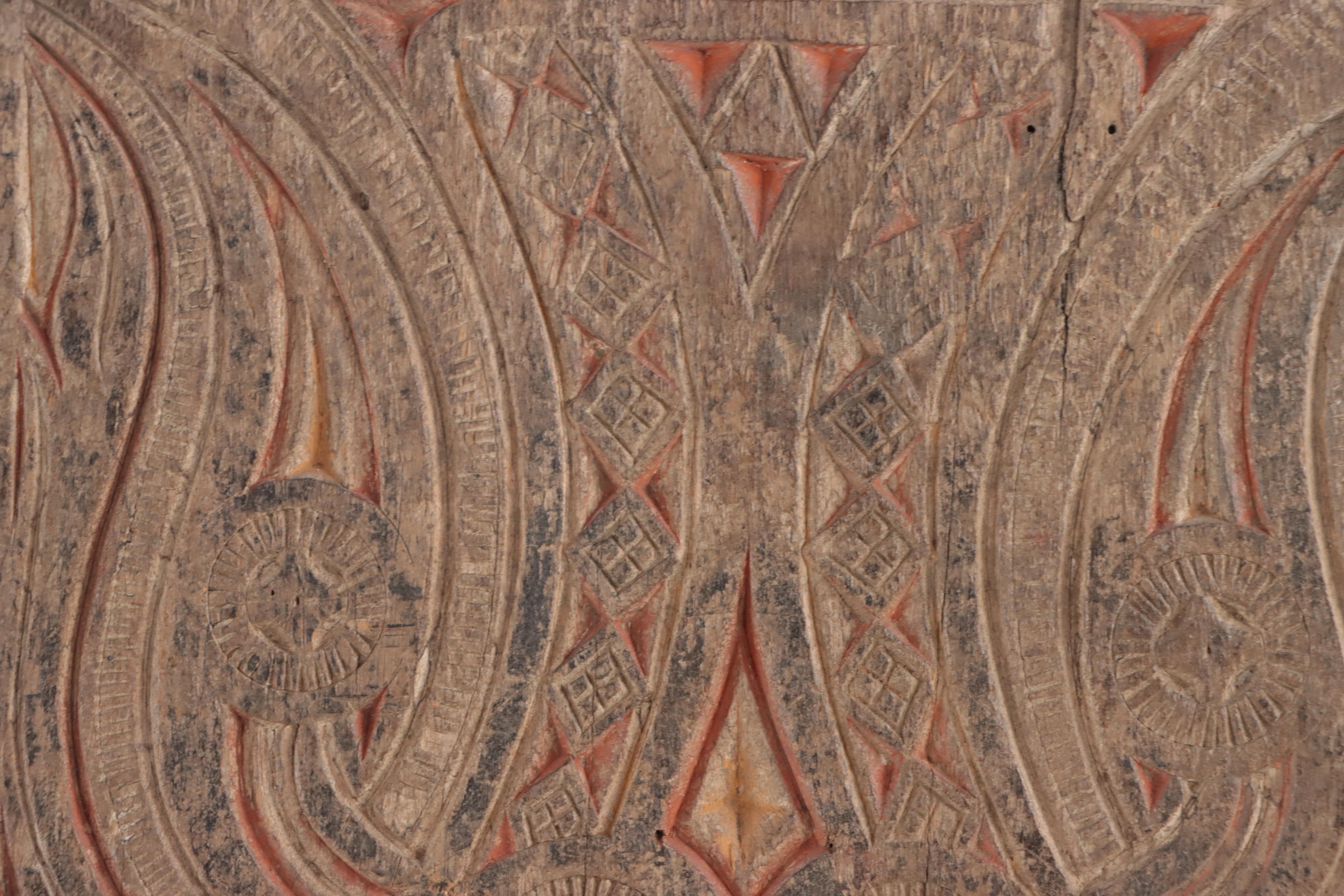 Toraja (Indonesia) Carved Wood Granary Door, Mid-20th Century