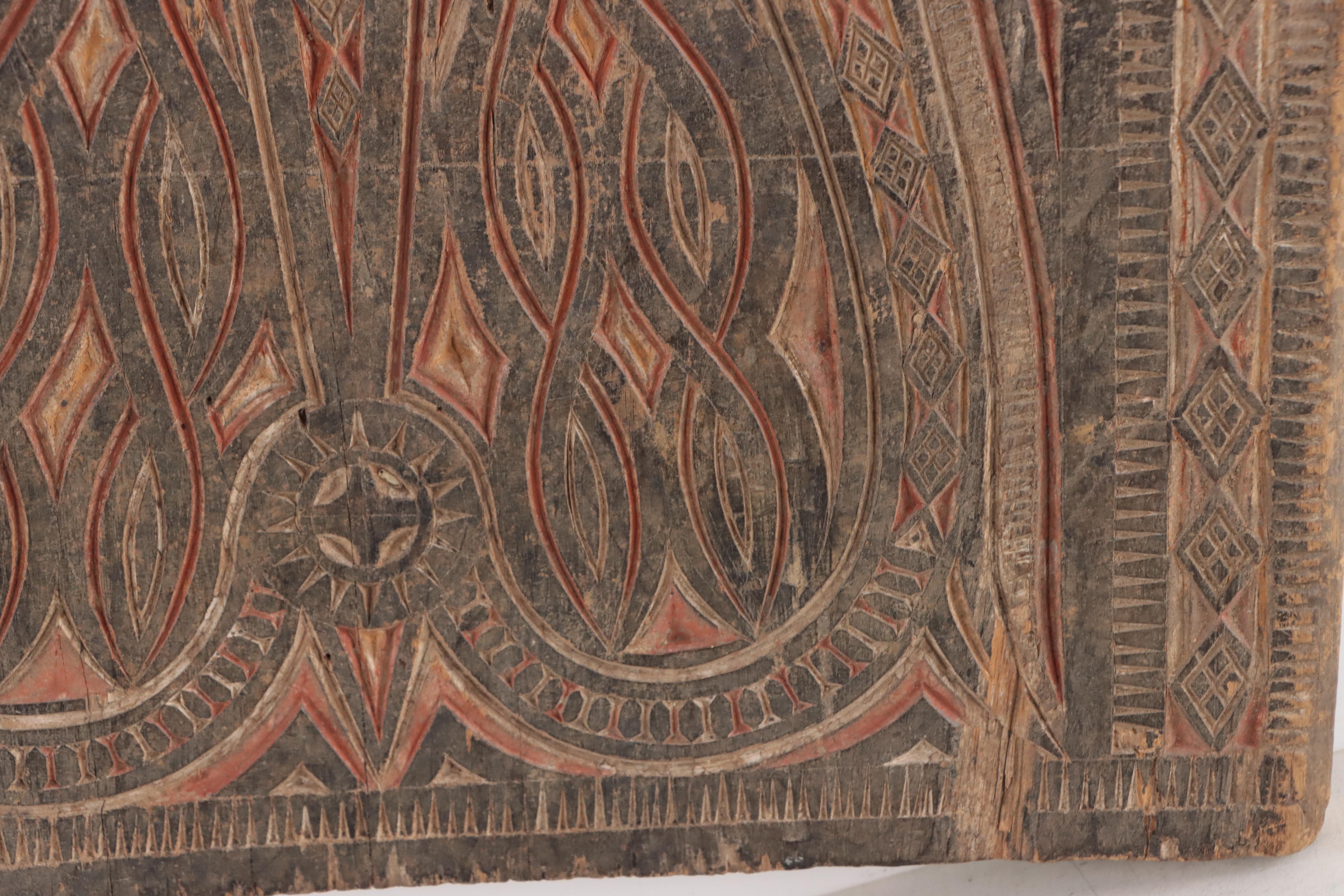 Toraja (Indonesia) Carved Wood Granary Door, Mid-20th Century