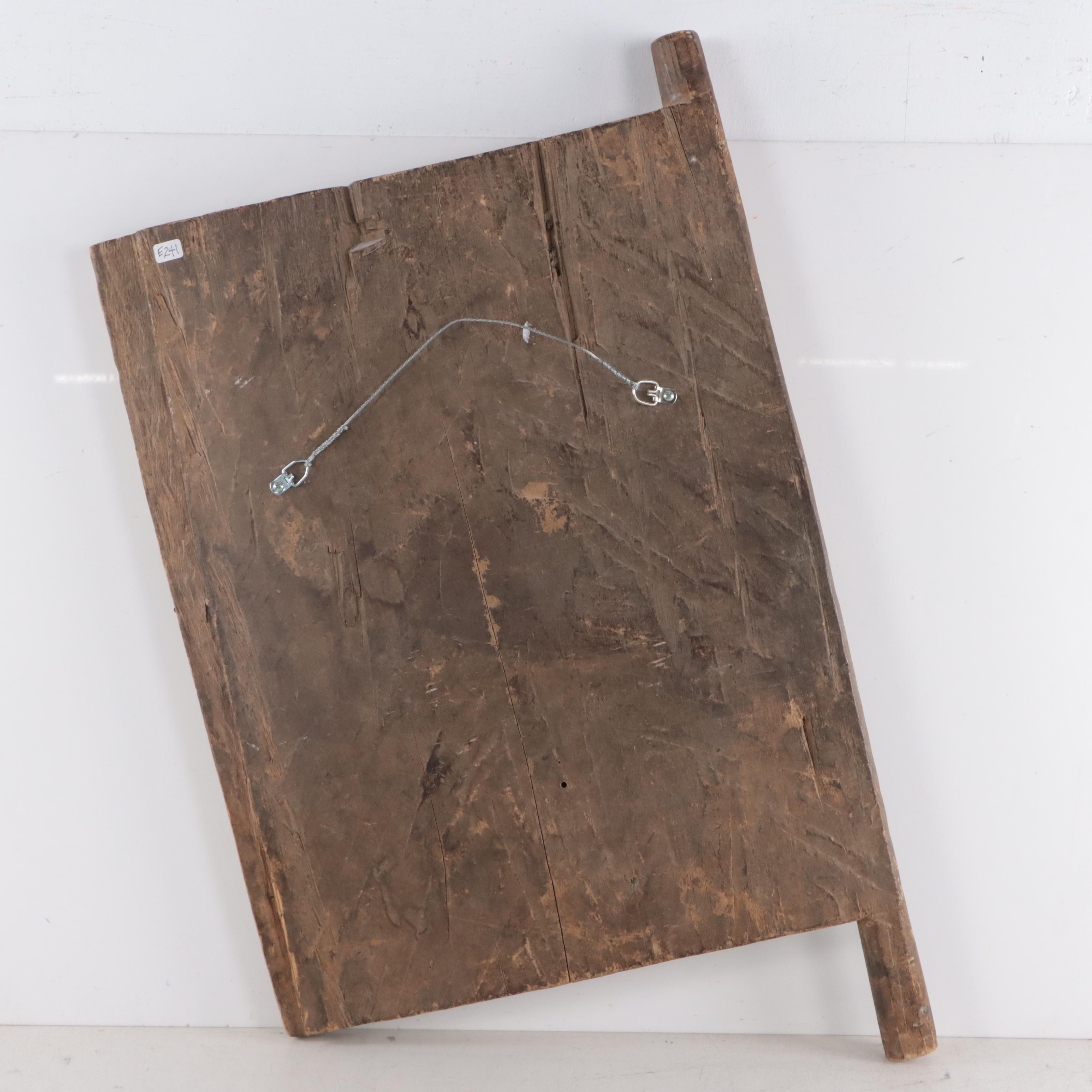 Toraja (Indonesia) Carved Wood Granary Door, Mid-20th Century