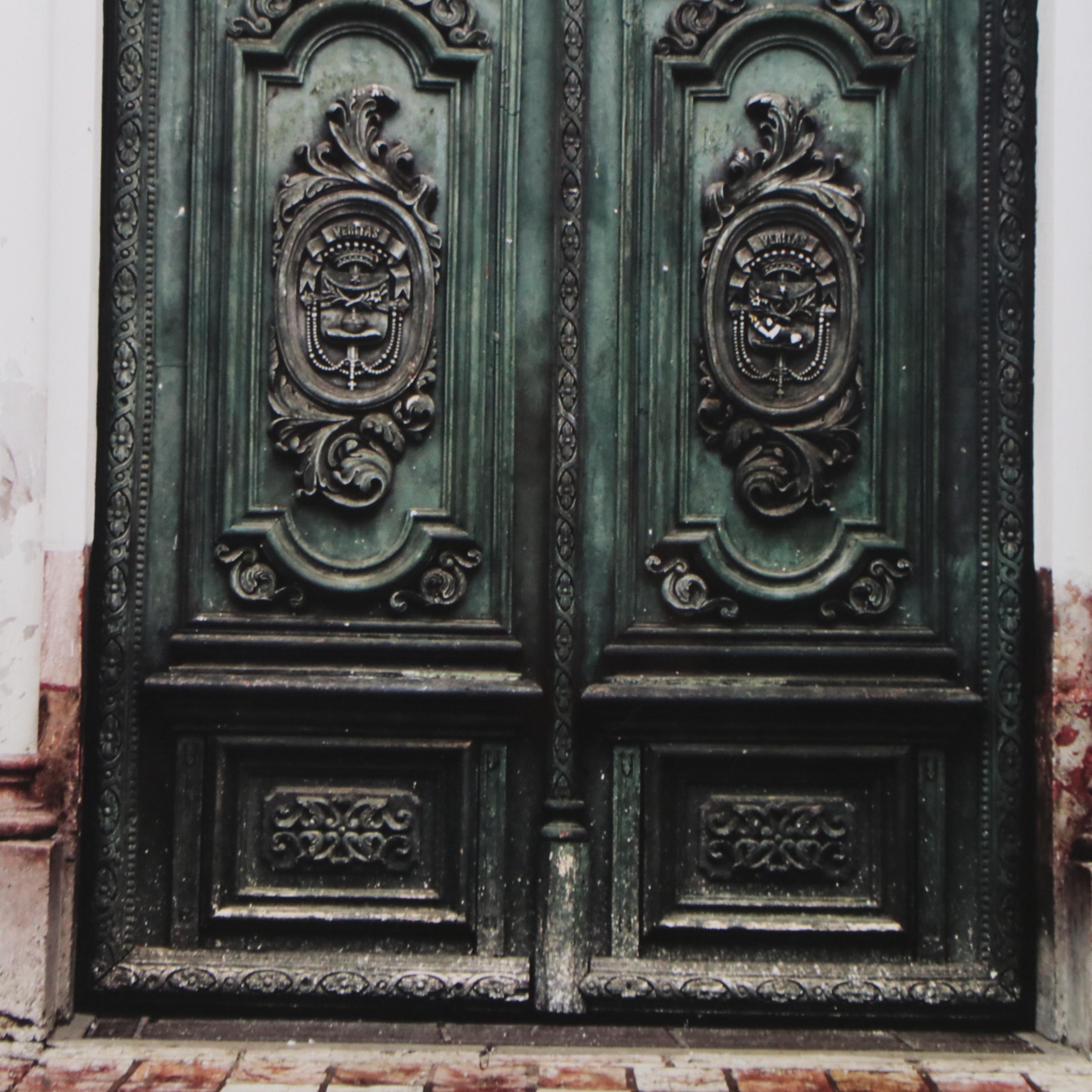 Offset Lithograph of European Arched Doorway