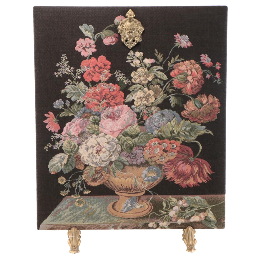 Corona Decor Co. Floral Still Life Jacquard Tapestry Fireplace Screen