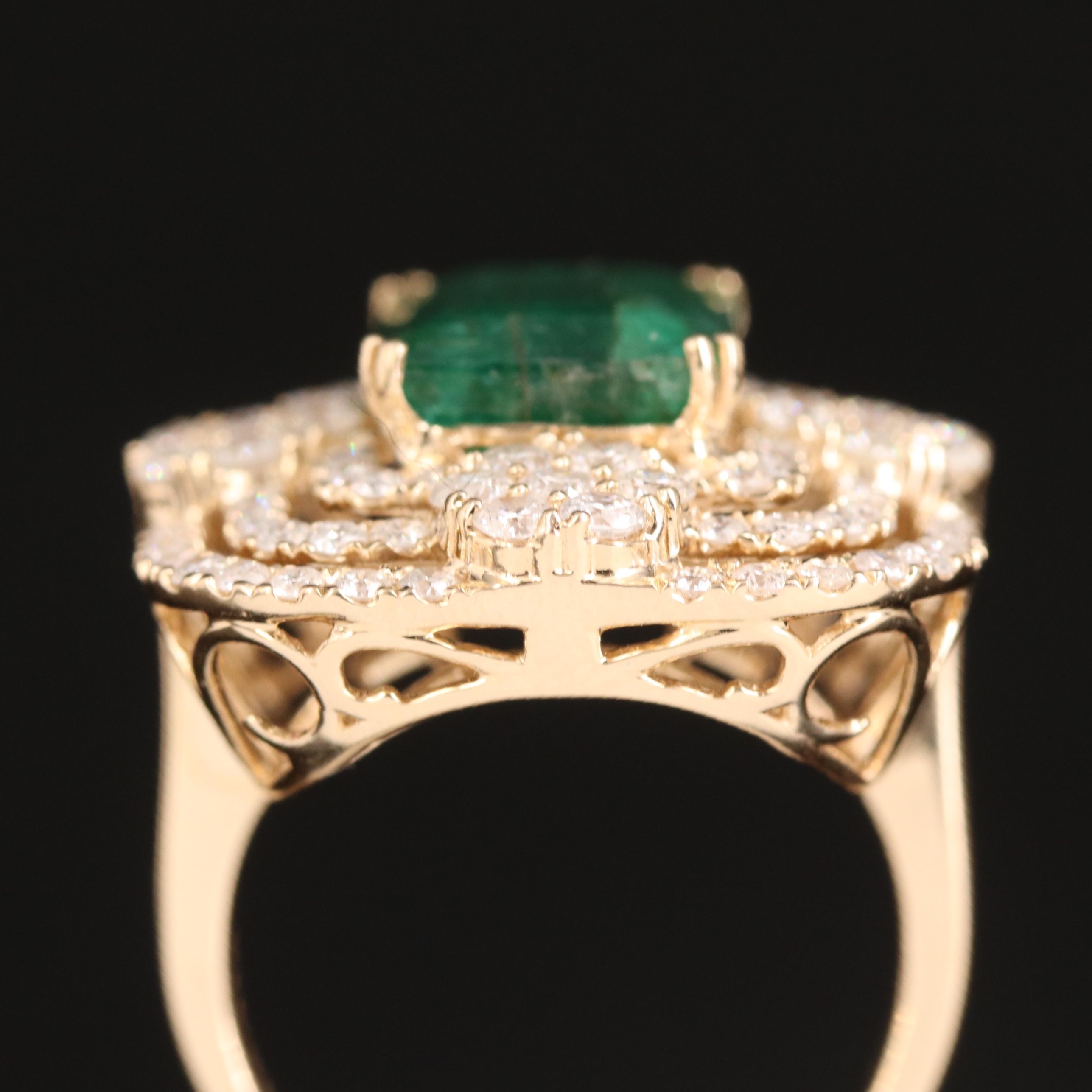 14K 5.41 CT Emerald and 2.23 CTW Diamond Ring