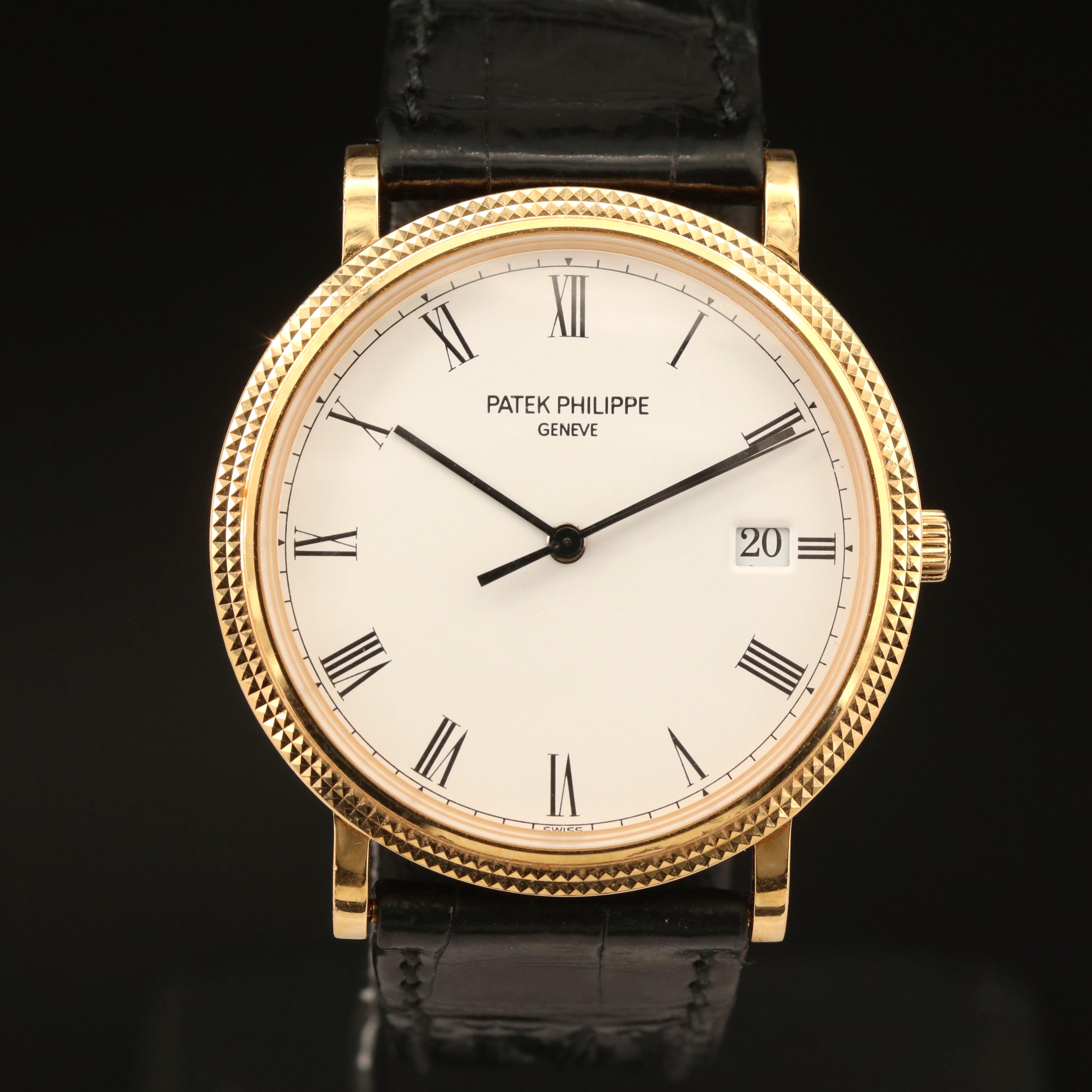 18K Patek Philippe Calatrava Hobnail Bezel Watch