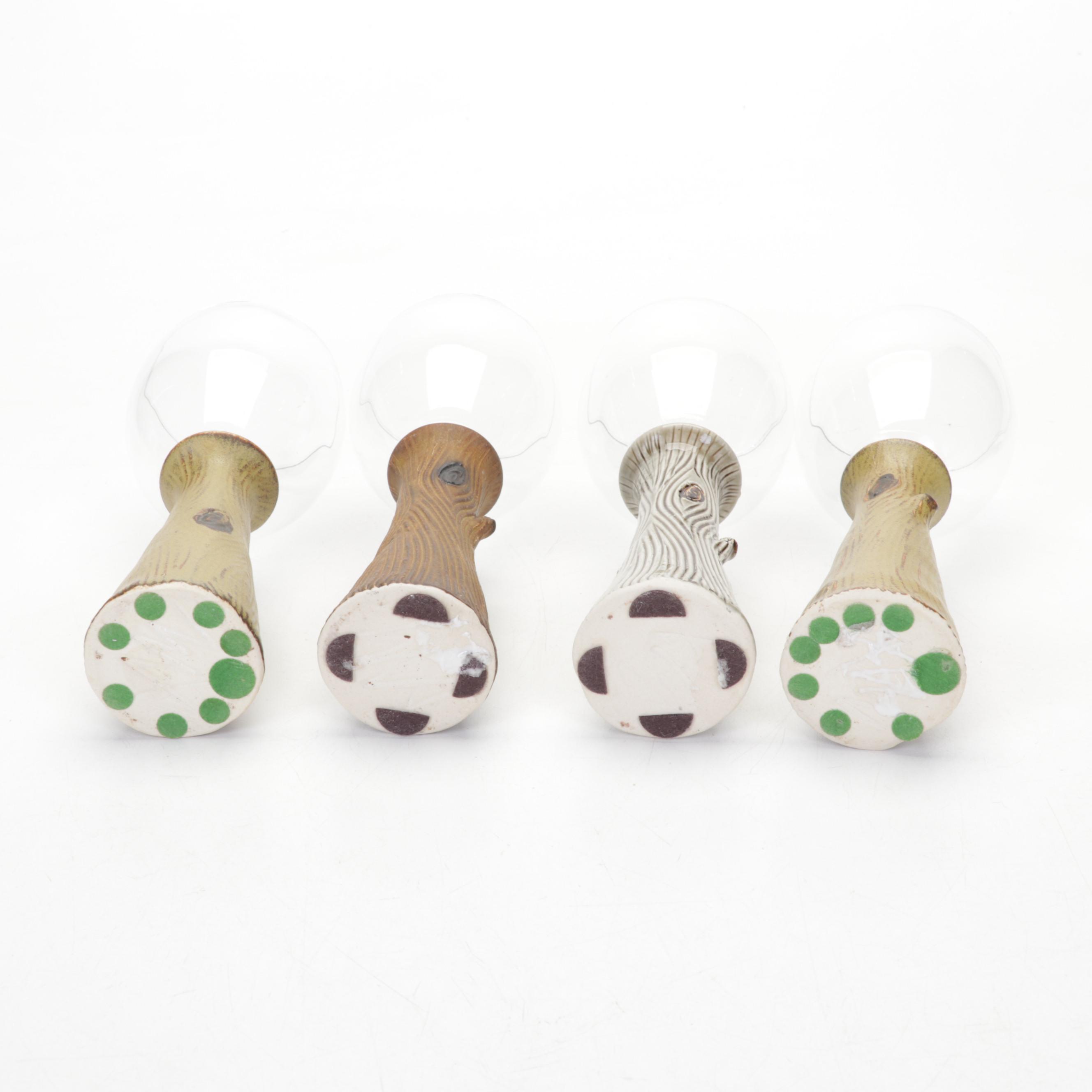 Amy Elswick Wine Glasses with Scott Nelles Bronze Candleholder and Other Décor