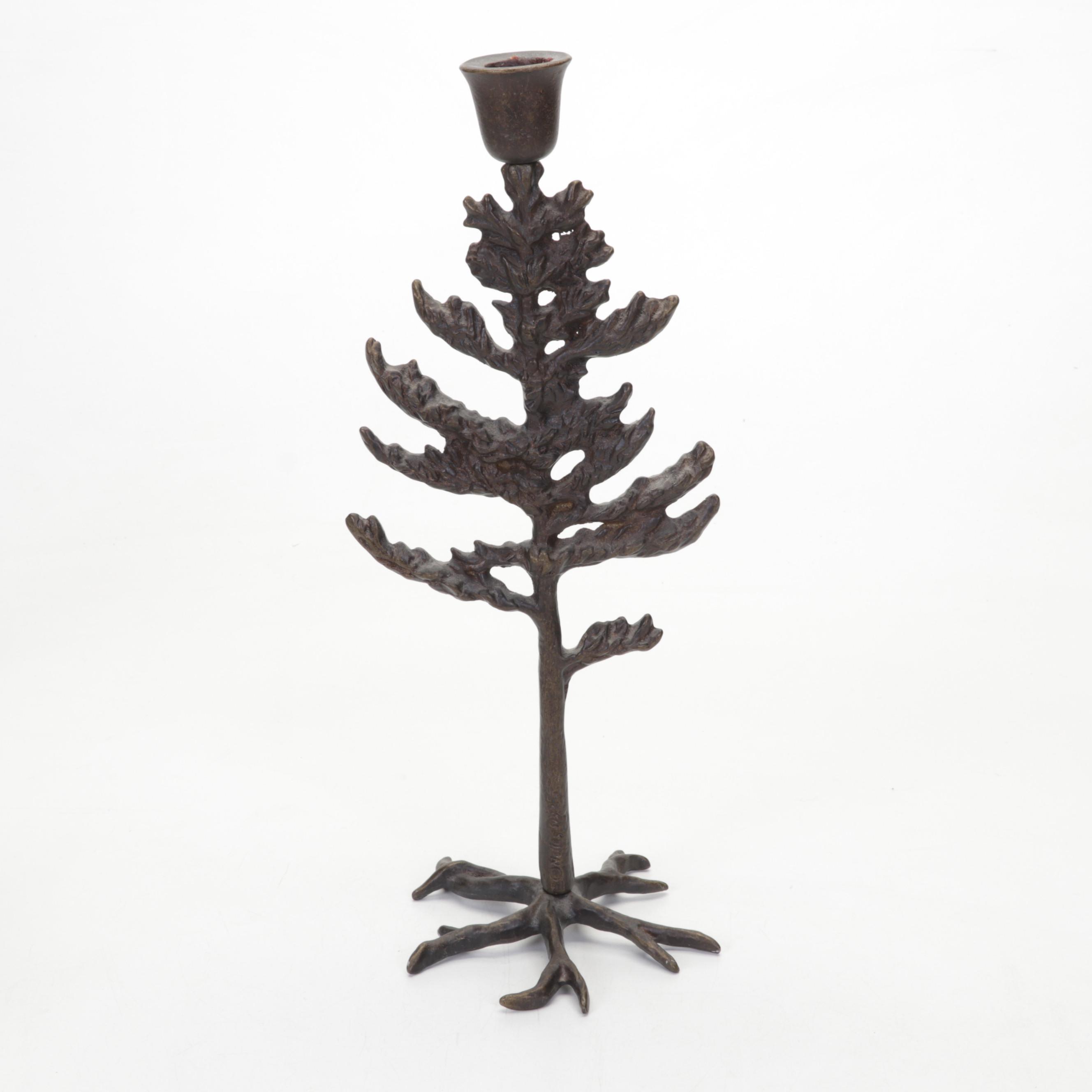 Amy Elswick Wine Glasses with Scott Nelles Bronze Candleholder and Other Décor