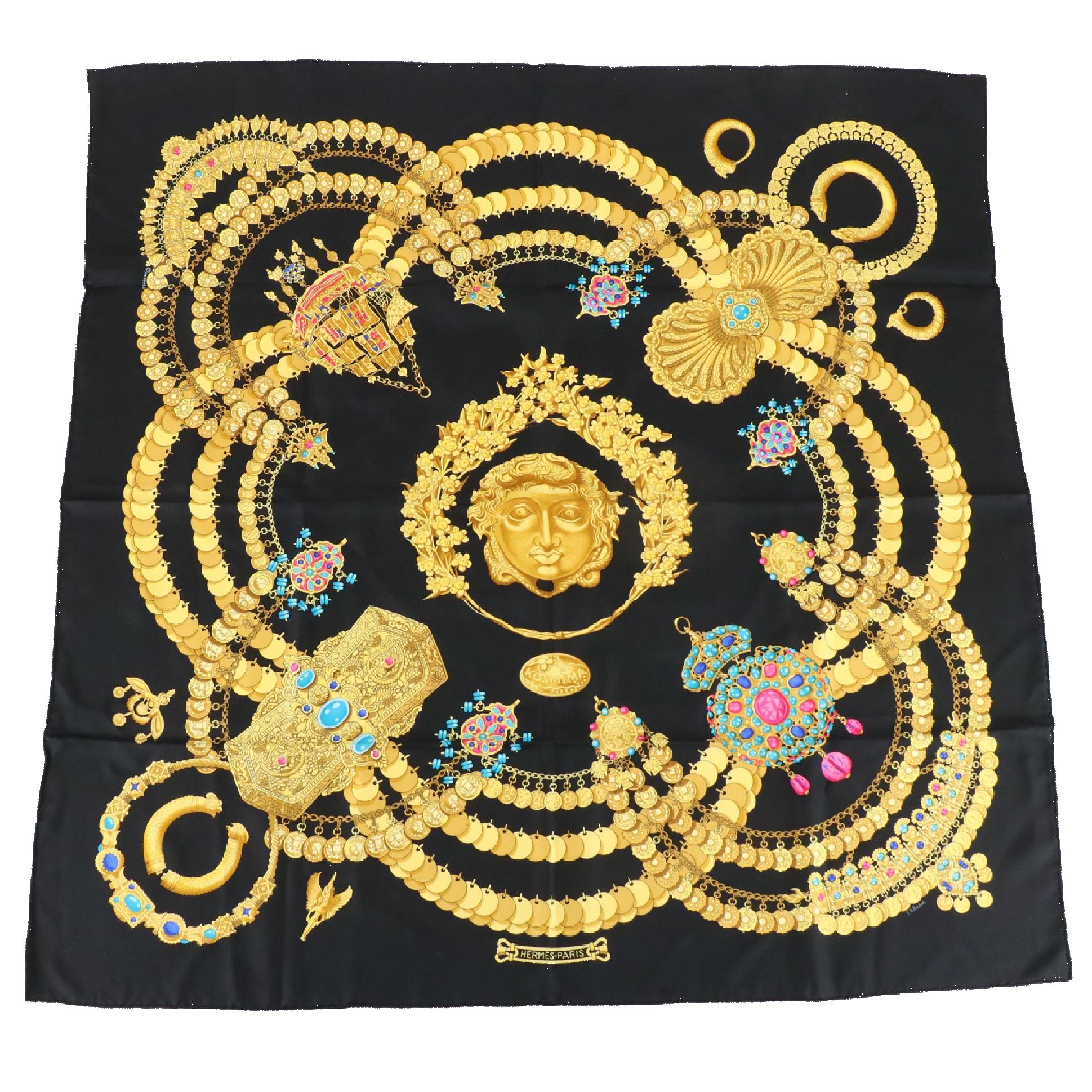 Hermès "Kosmima" Scarf 90 in Silk Twill