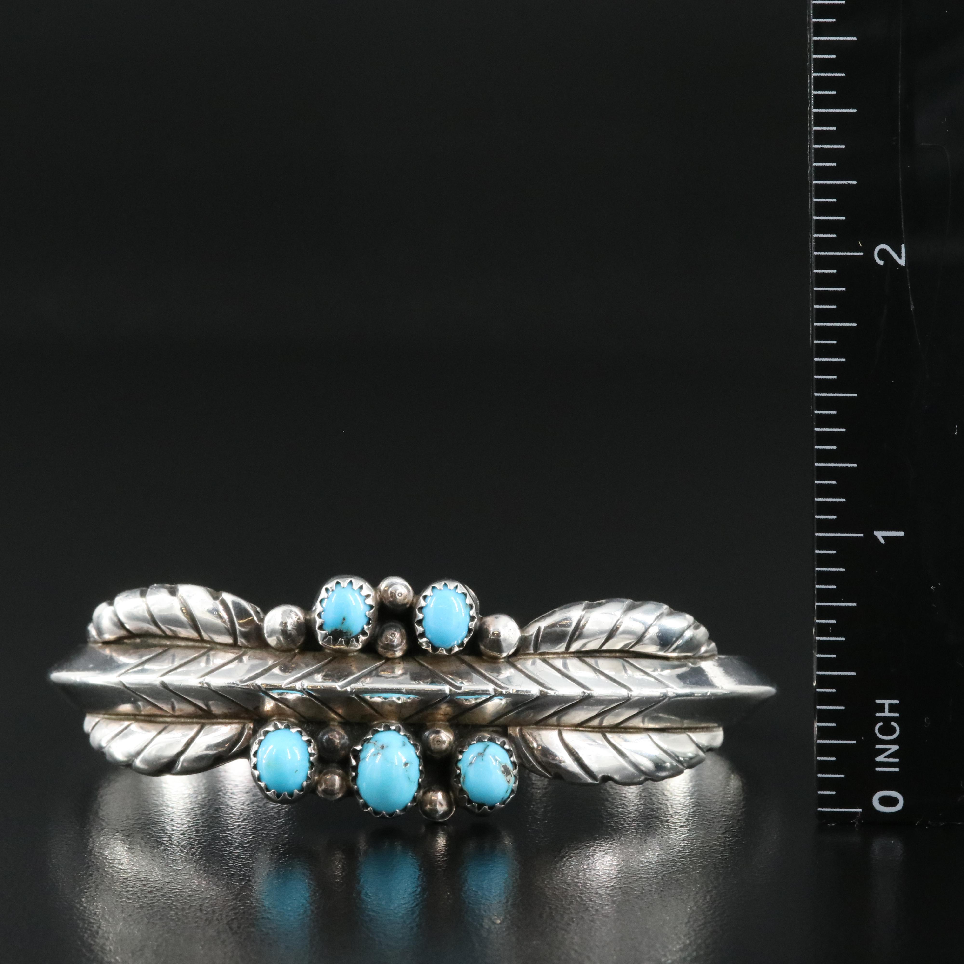 Mary S Lew Navajo Diné Sterling Turquoise Cuff