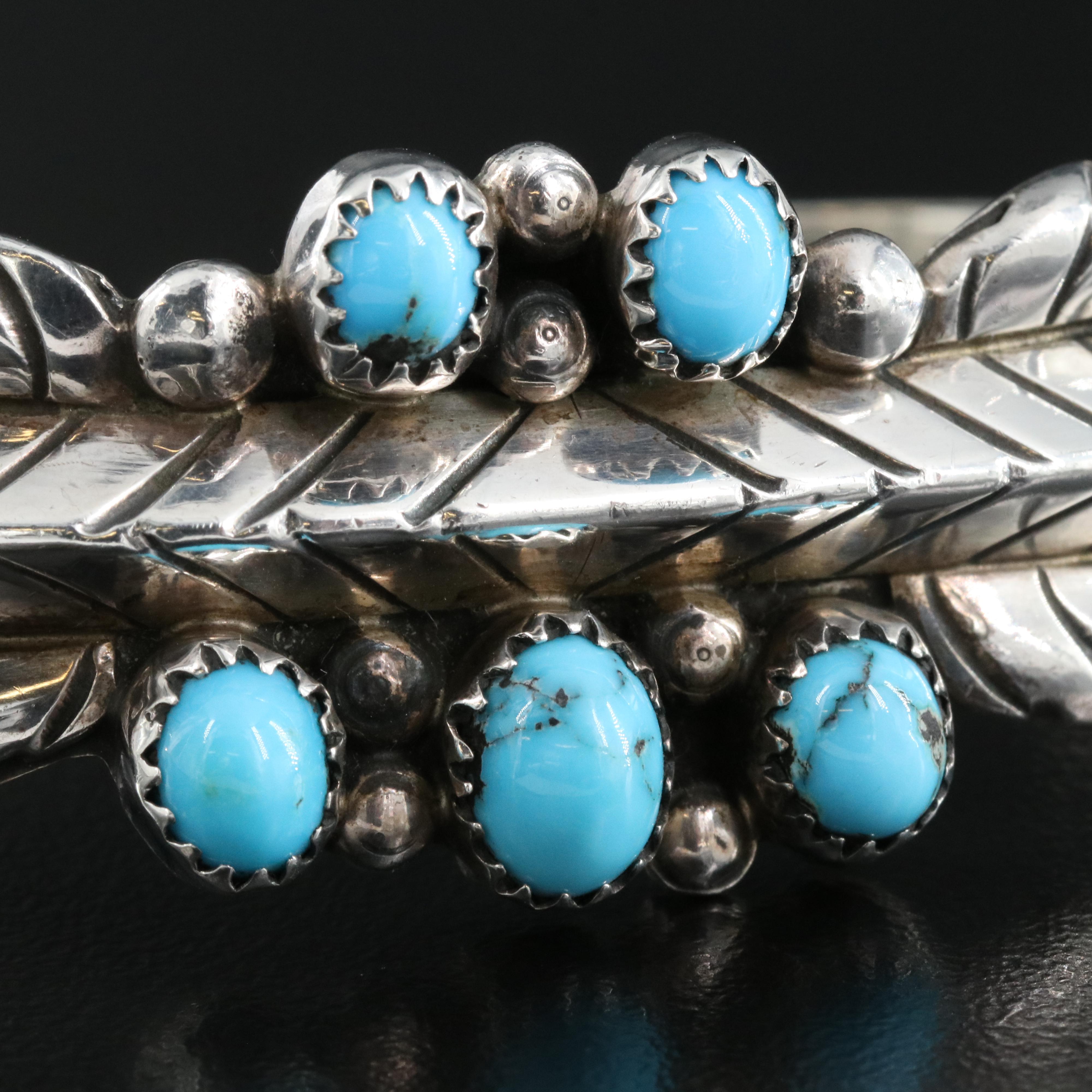 Mary S Lew Navajo Diné Sterling Turquoise Cuff