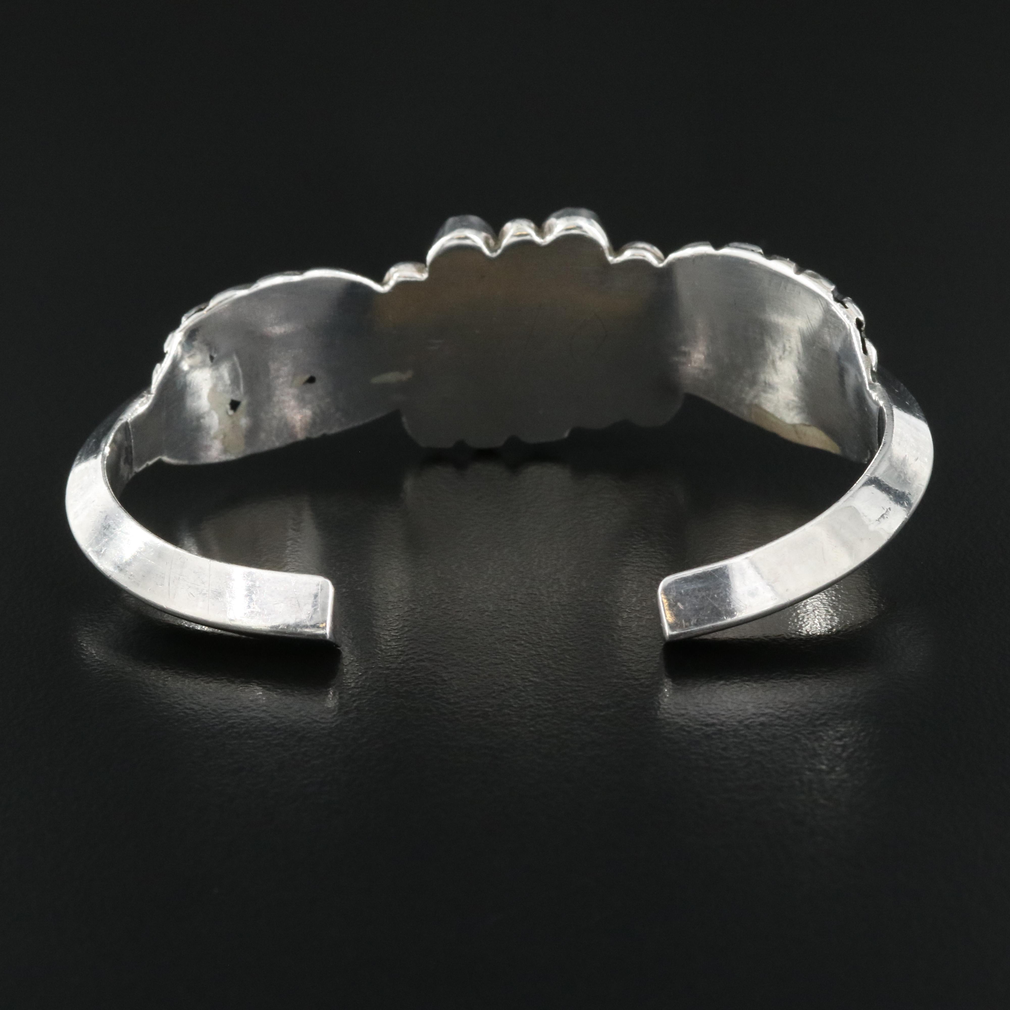 Mary S Lew Navajo Diné Sterling Turquoise Cuff