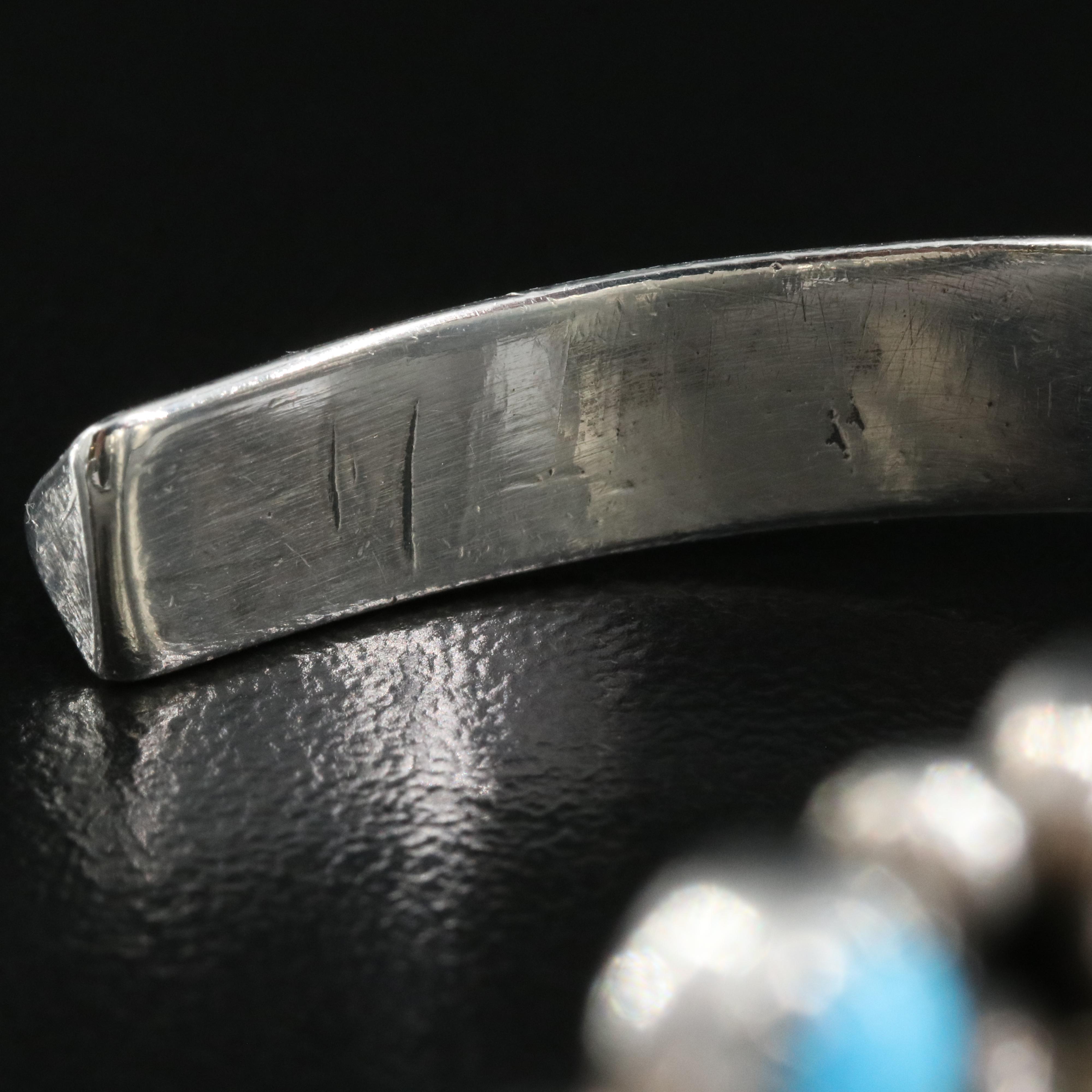 Mary S Lew Navajo Diné Sterling Turquoise Cuff