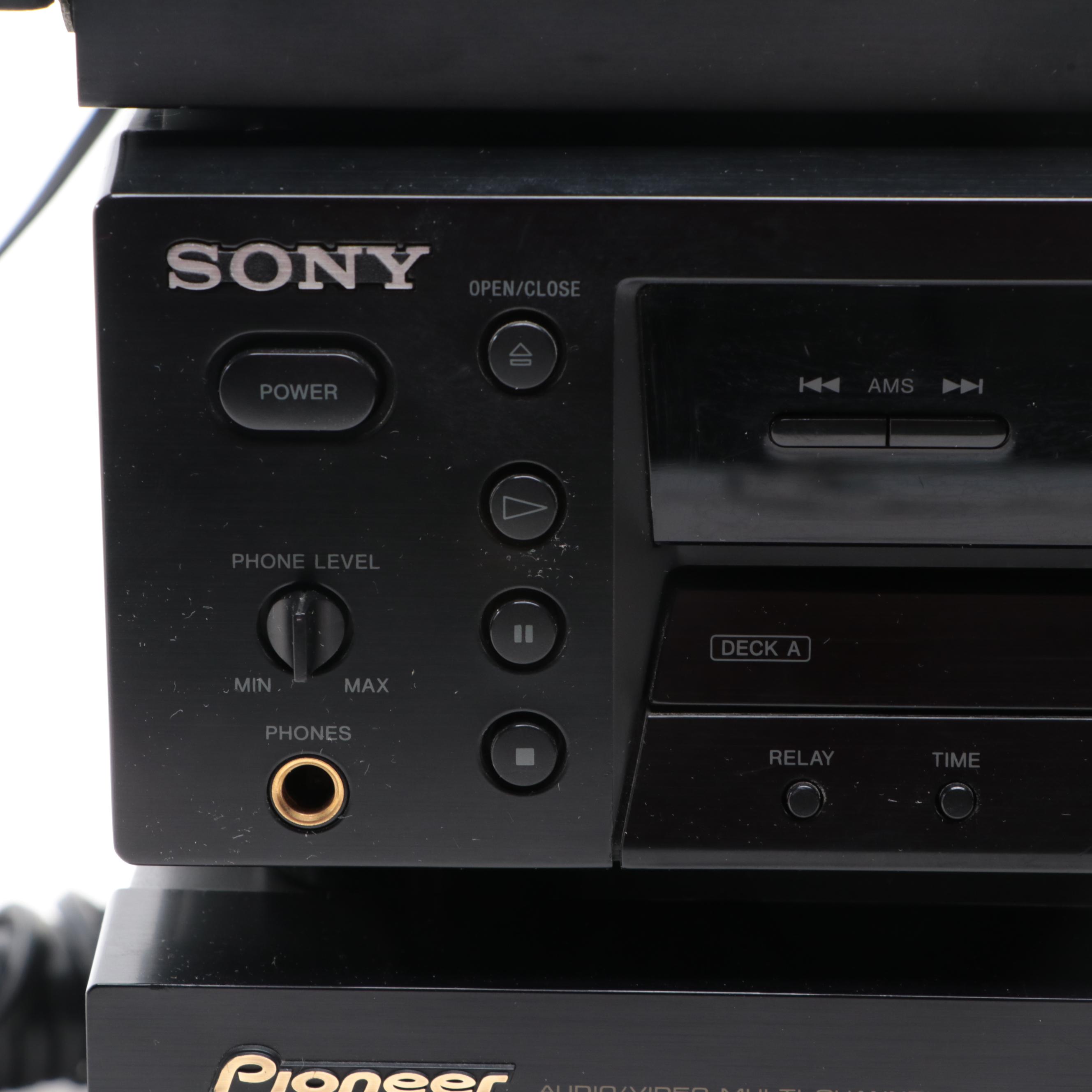 Pioneer A/V Receiver, Sony CD-RW and Yamaha AM/FM Stereo Tuner