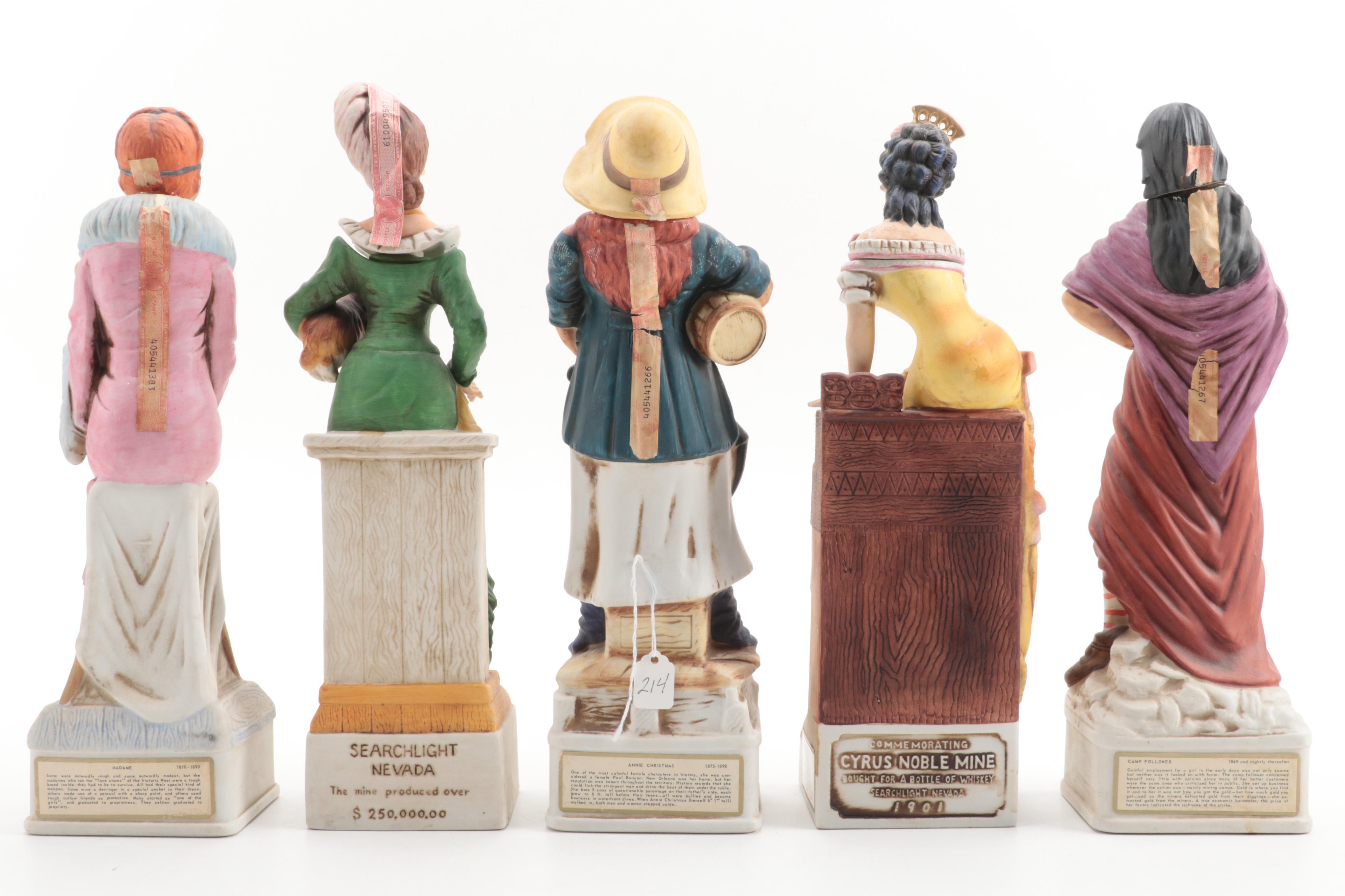 Lionstone and Cyrus Noble Mine Porcelain Bisque Whiskey Decanters