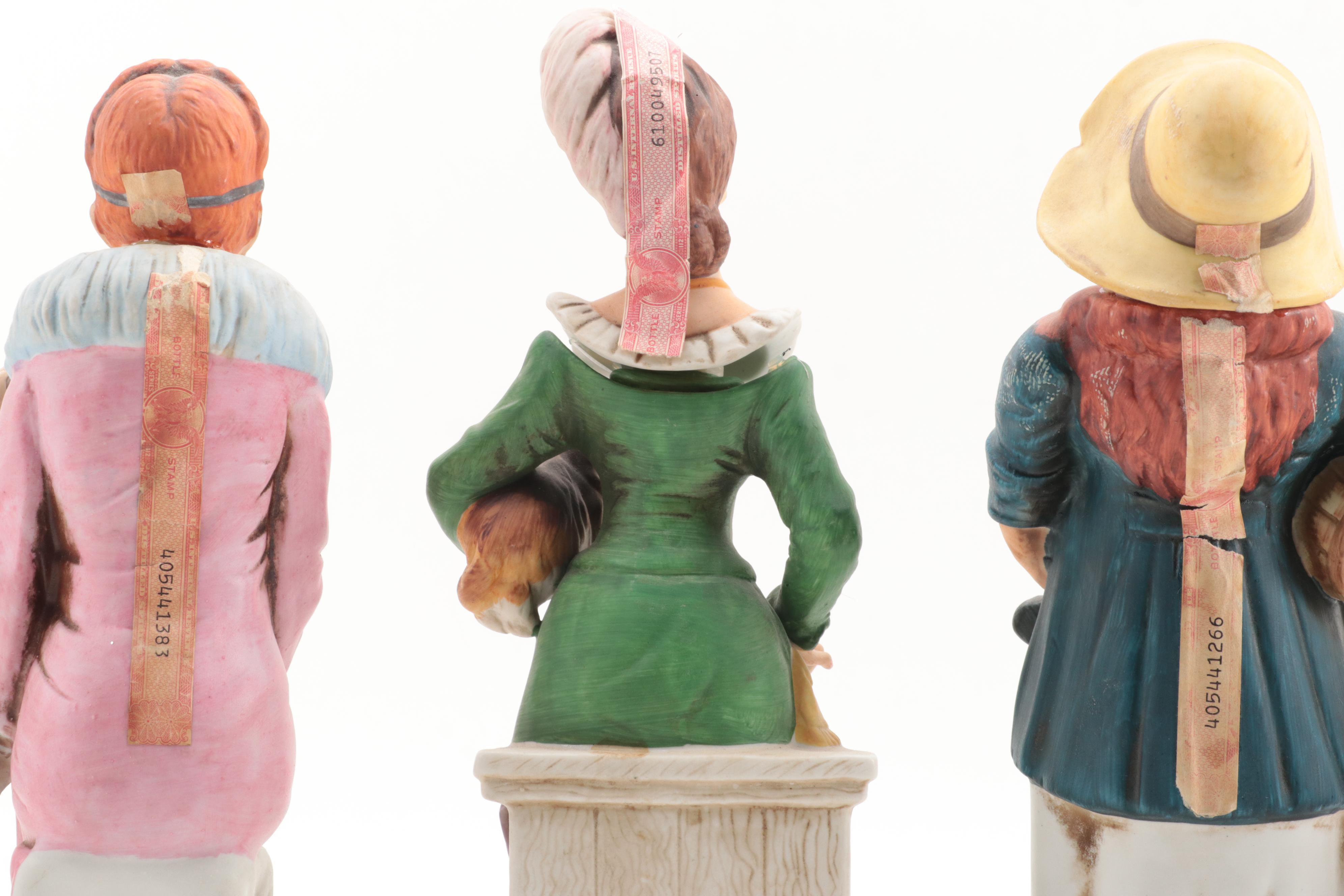 Lionstone and Cyrus Noble Mine Porcelain Bisque Whiskey Decanters