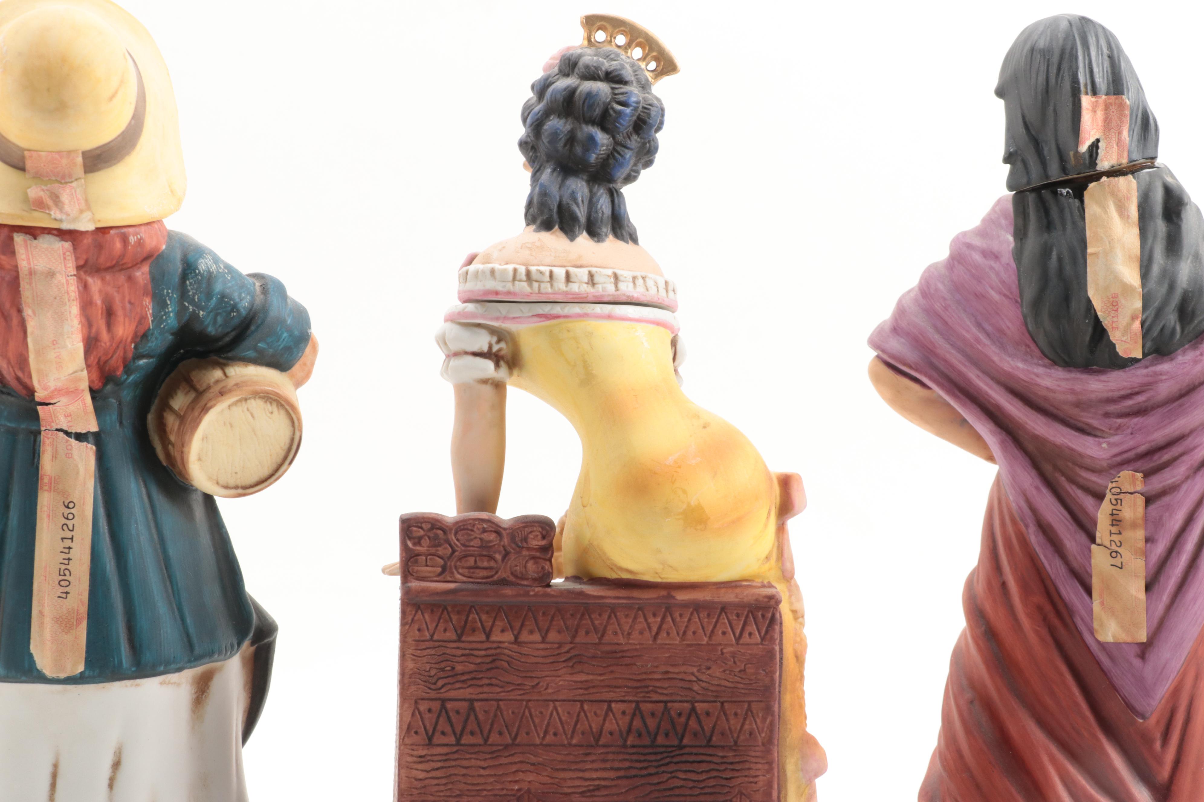 Lionstone and Cyrus Noble Mine Porcelain Bisque Whiskey Decanters