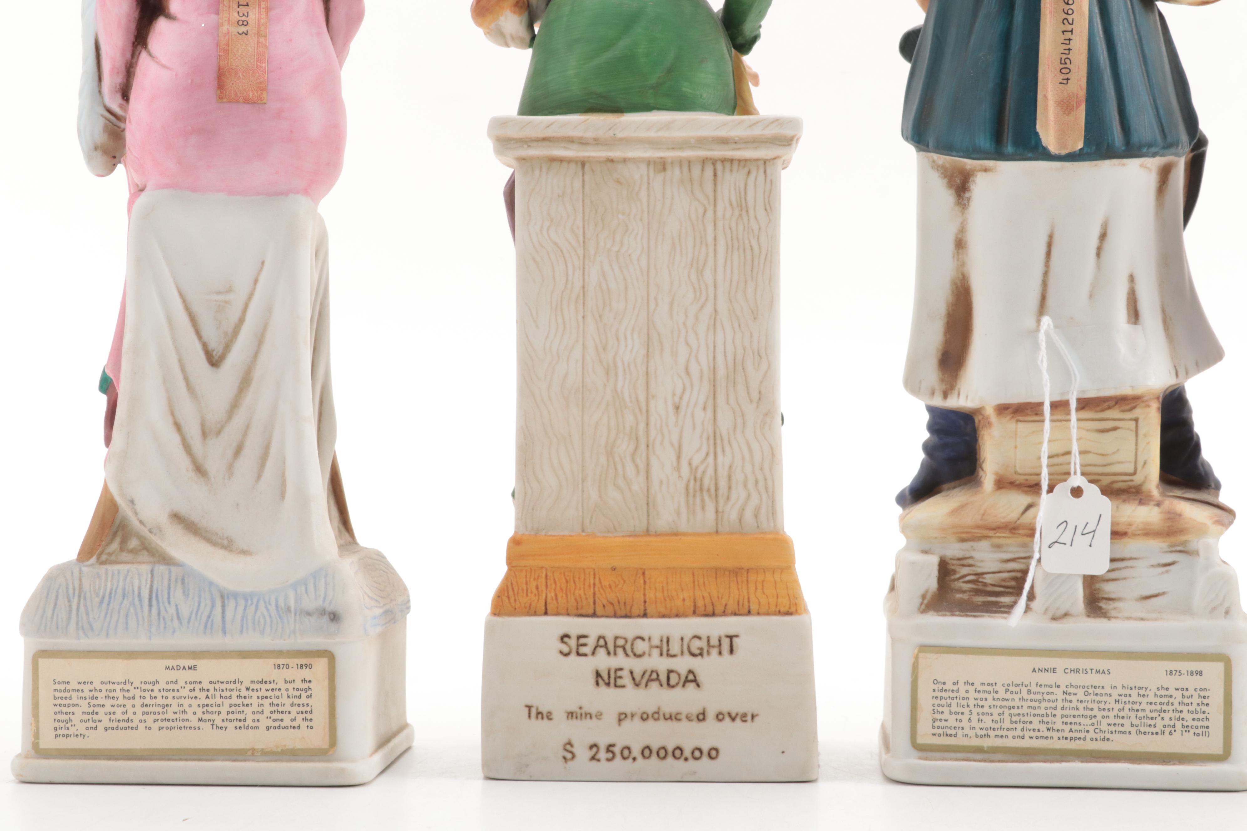 Lionstone and Cyrus Noble Mine Porcelain Bisque Whiskey Decanters