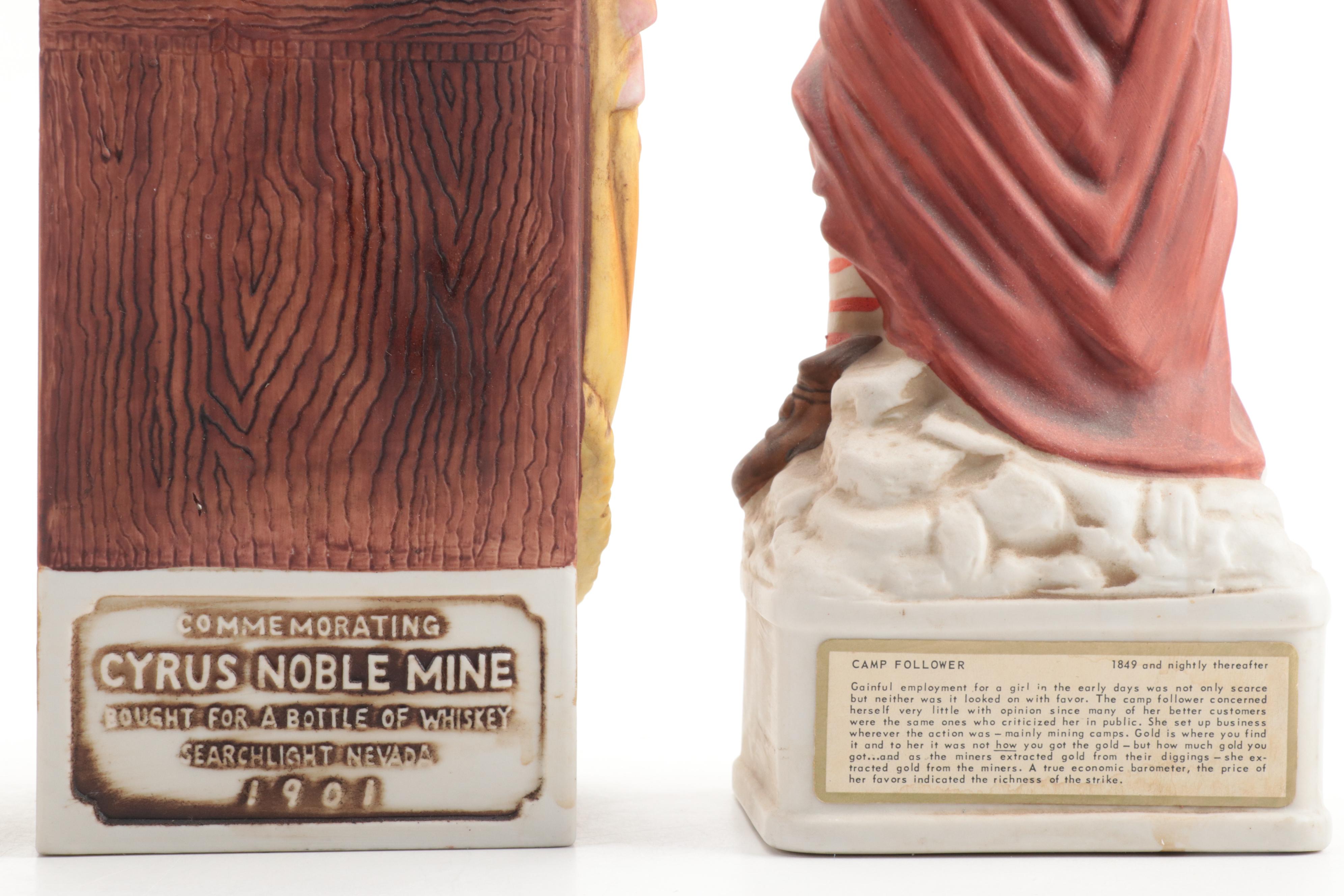 Lionstone and Cyrus Noble Mine Porcelain Bisque Whiskey Decanters