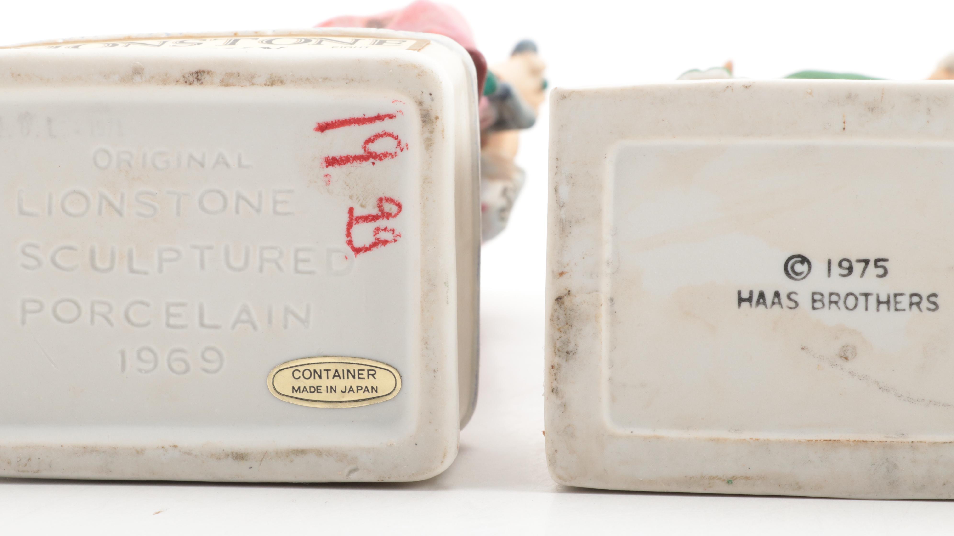 Lionstone and Cyrus Noble Mine Porcelain Bisque Whiskey Decanters