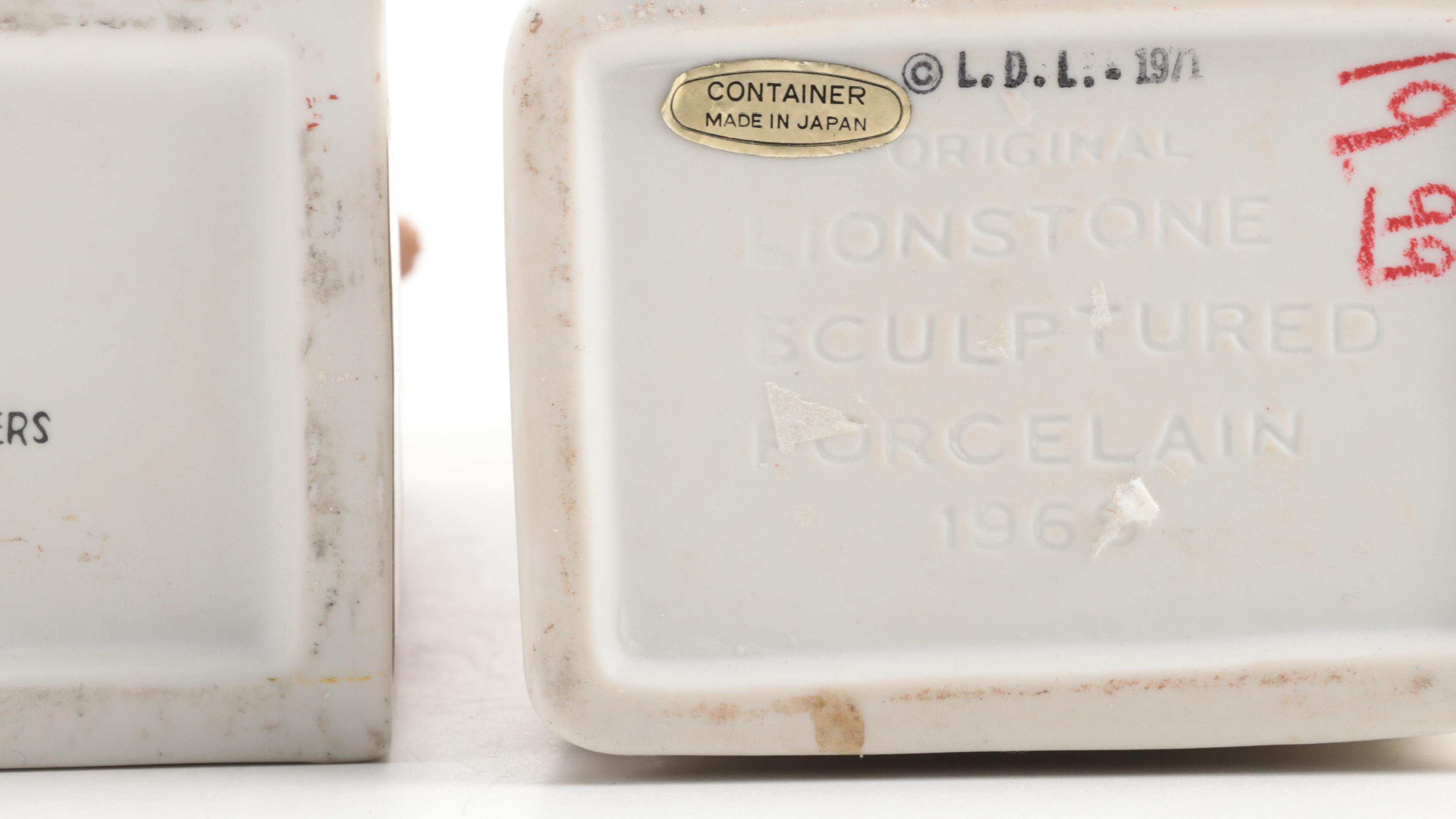 Lionstone and Cyrus Noble Mine Porcelain Bisque Whiskey Decanters