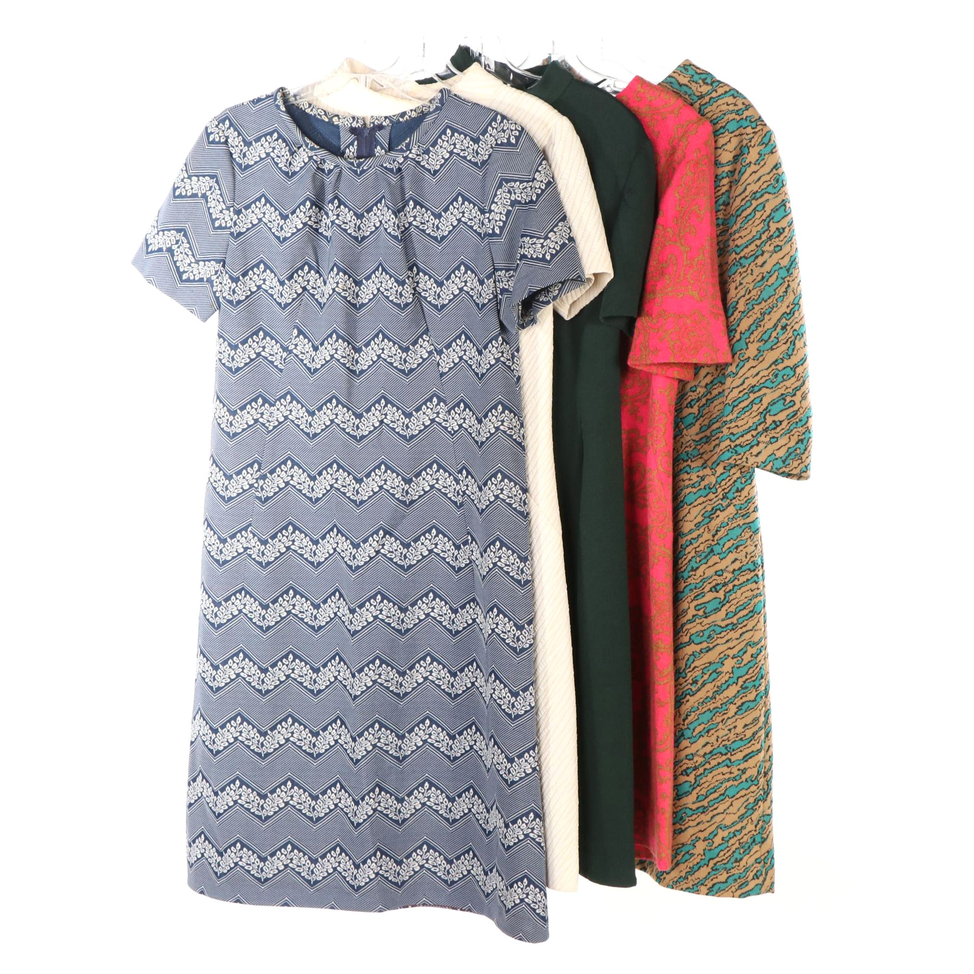 Vintage Knit Shift and Sheath Dresses, 1960s