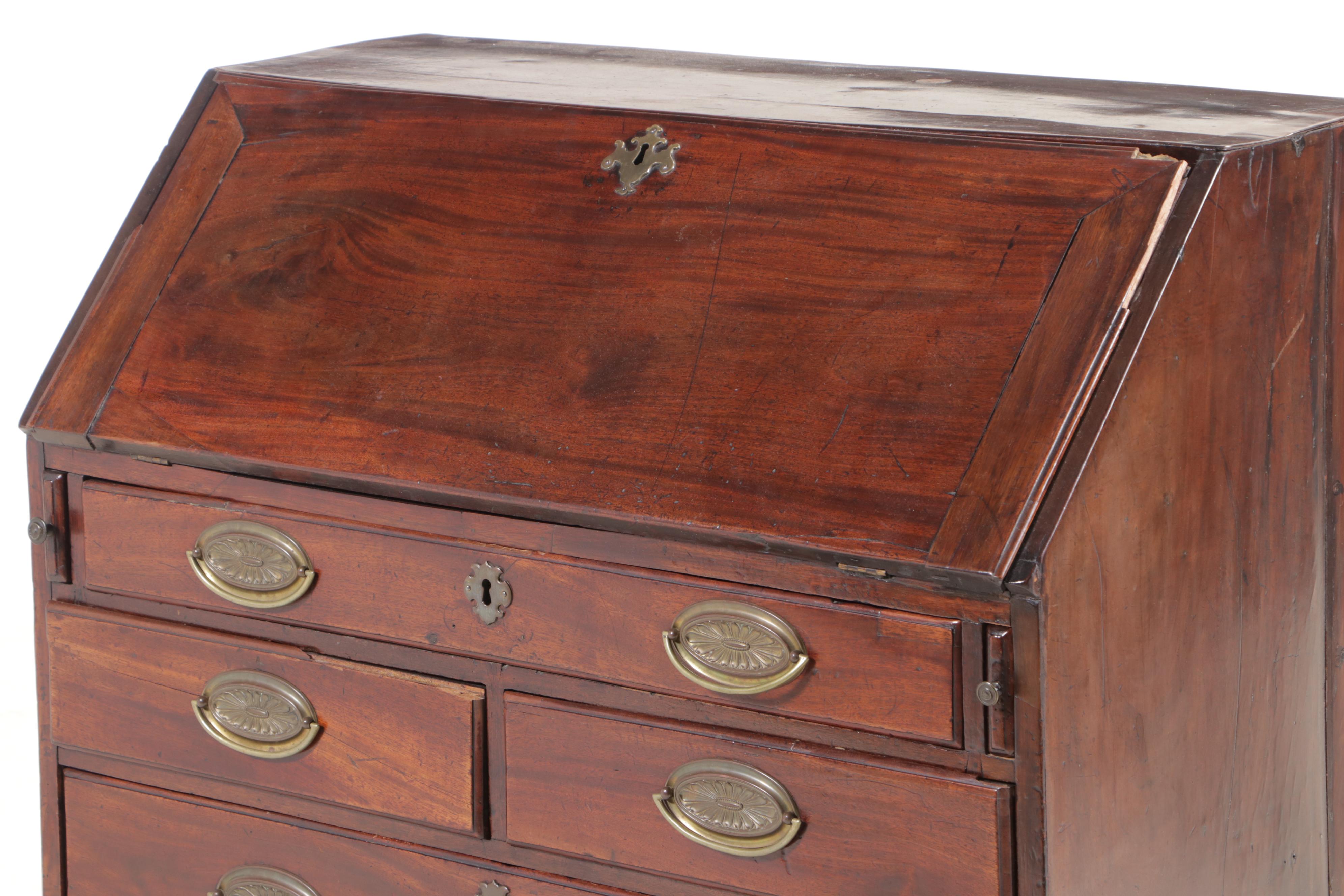 George III Mahogany Bureau, Late 18th Century