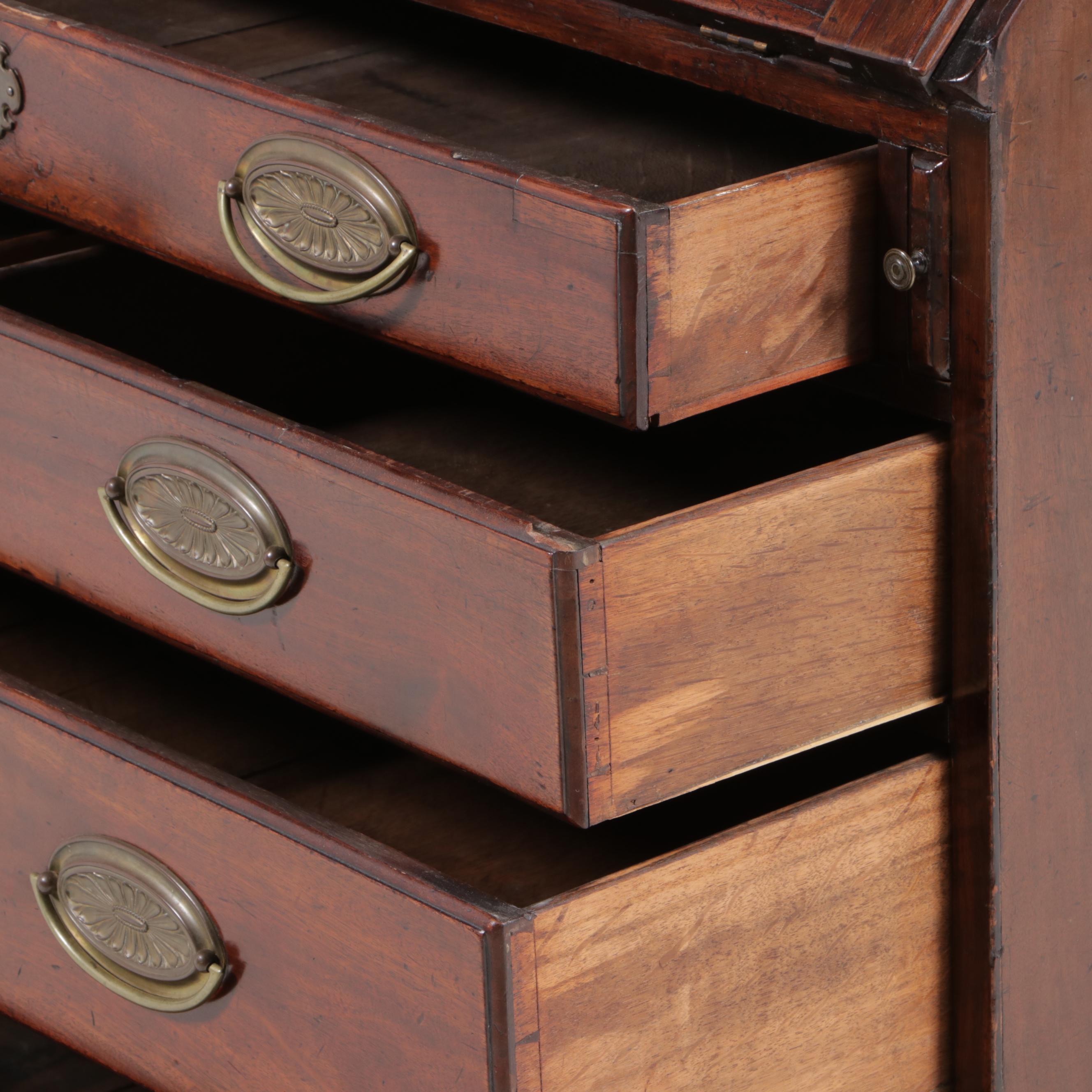 George III Mahogany Bureau, Late 18th Century