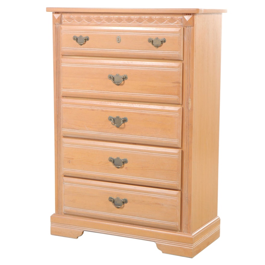 "Santa Fe" Cerused Pine Five-Drawer Chest, Late 20th Century
