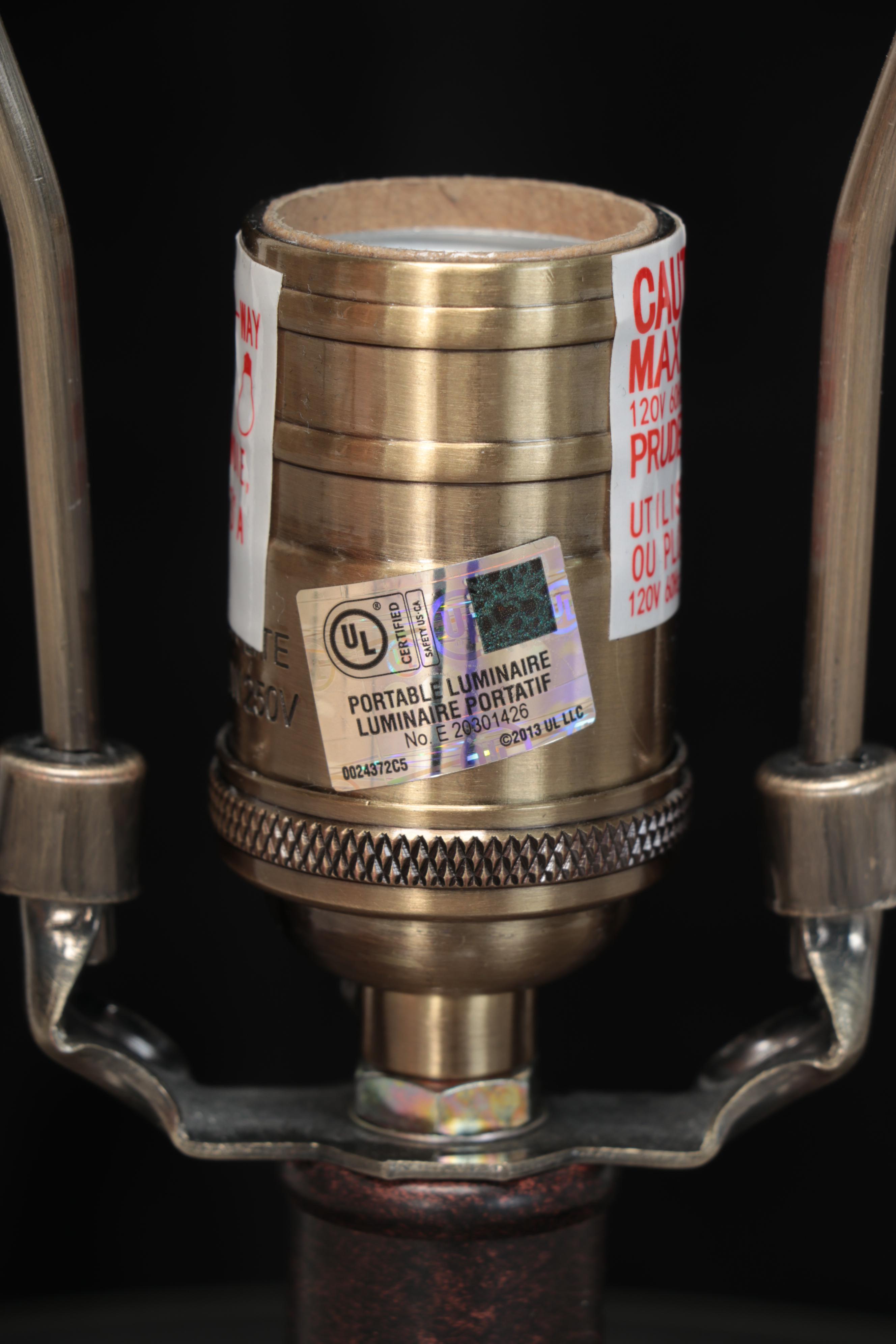 Ethan Allen "Sansovino" Glass and Resin Table Lamp With Drum Shade, Contemporary