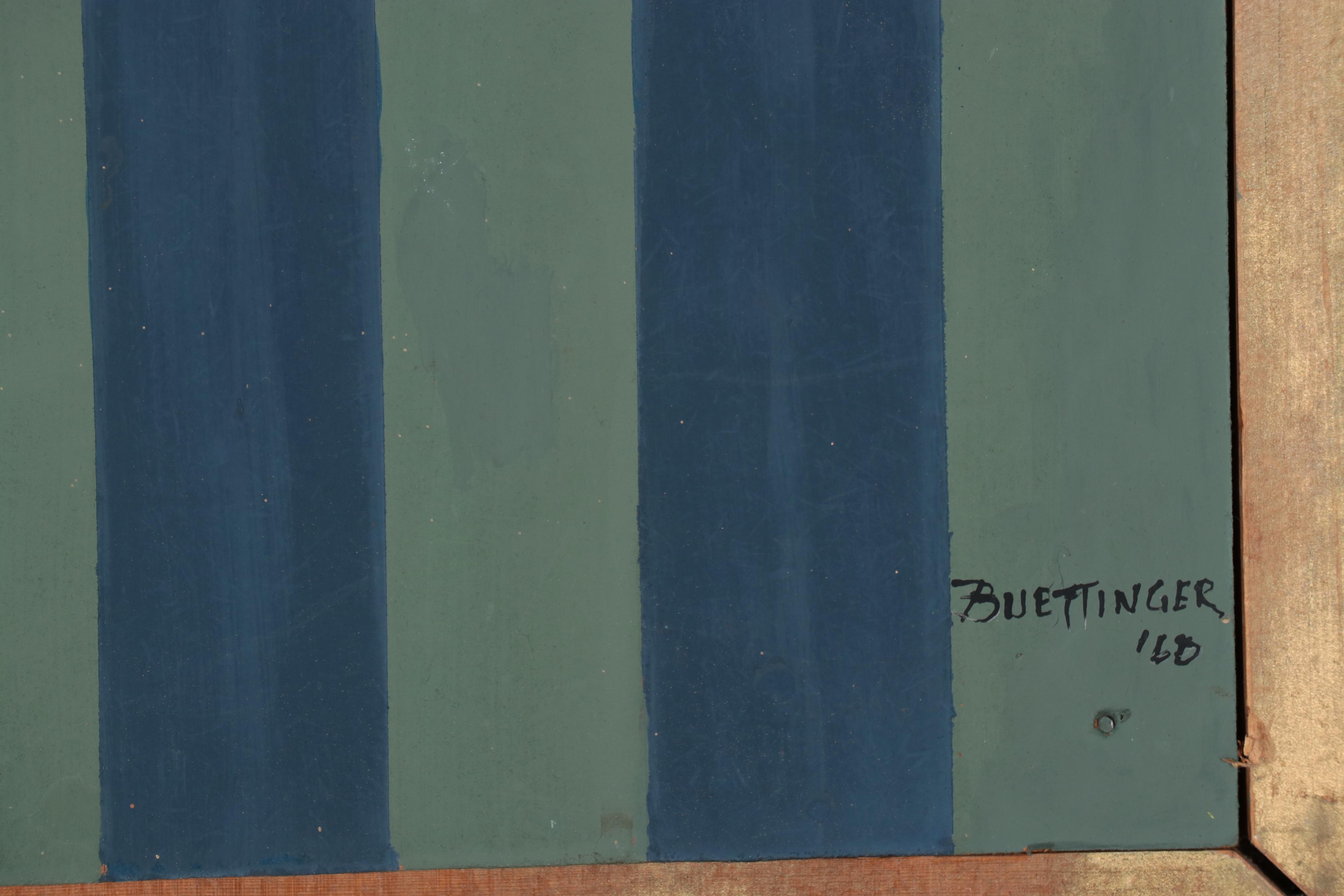 Geometric Op Art Acrylic Painting, 1960