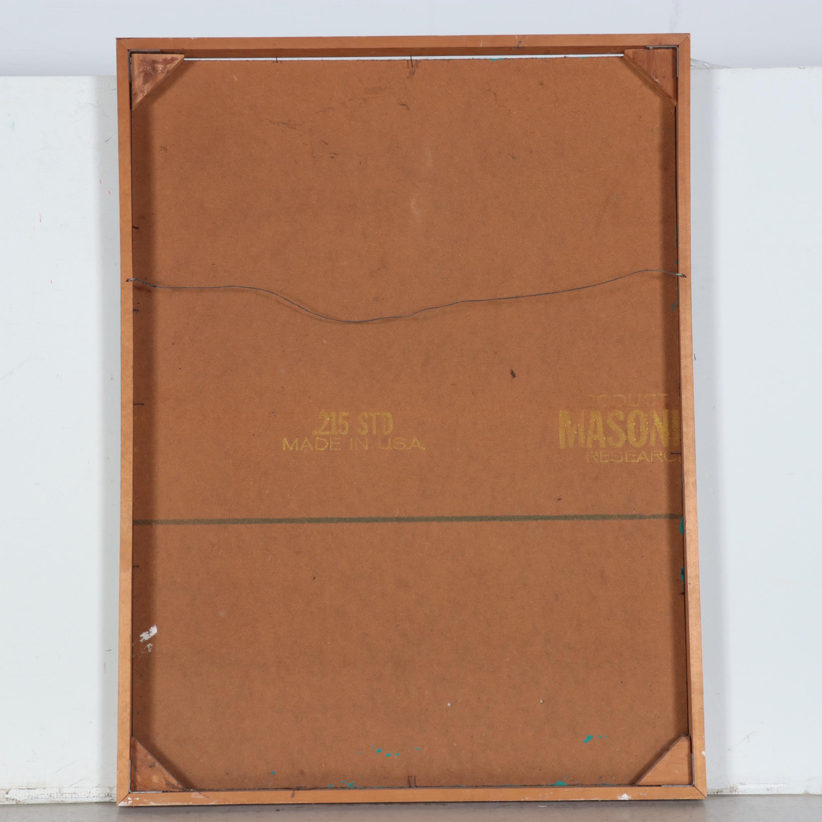 Geometric Op Art Acrylic Painting, 1960