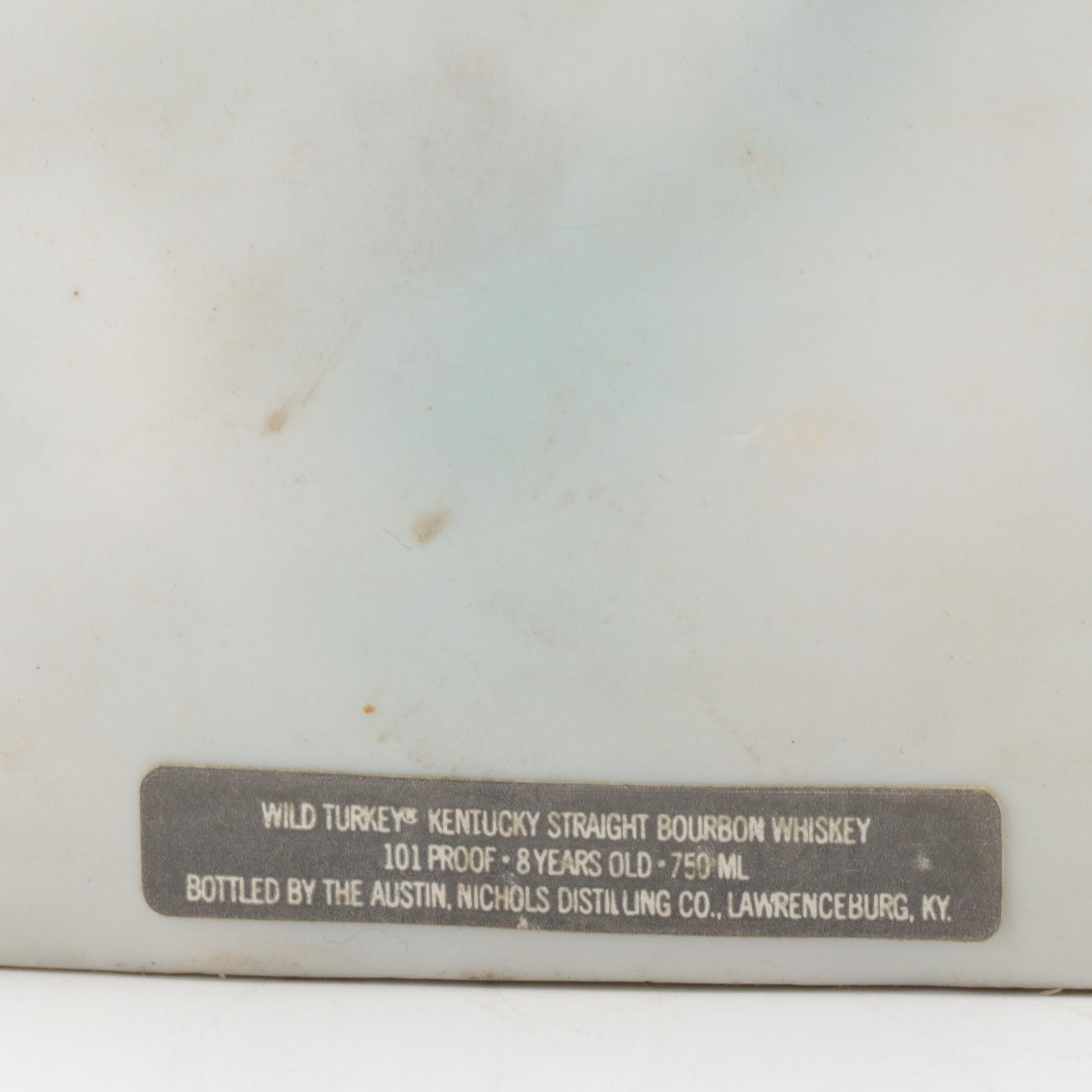 Wild Turkey Figural Porcelain Bisque Whiskey Decanters, Late 20th Century