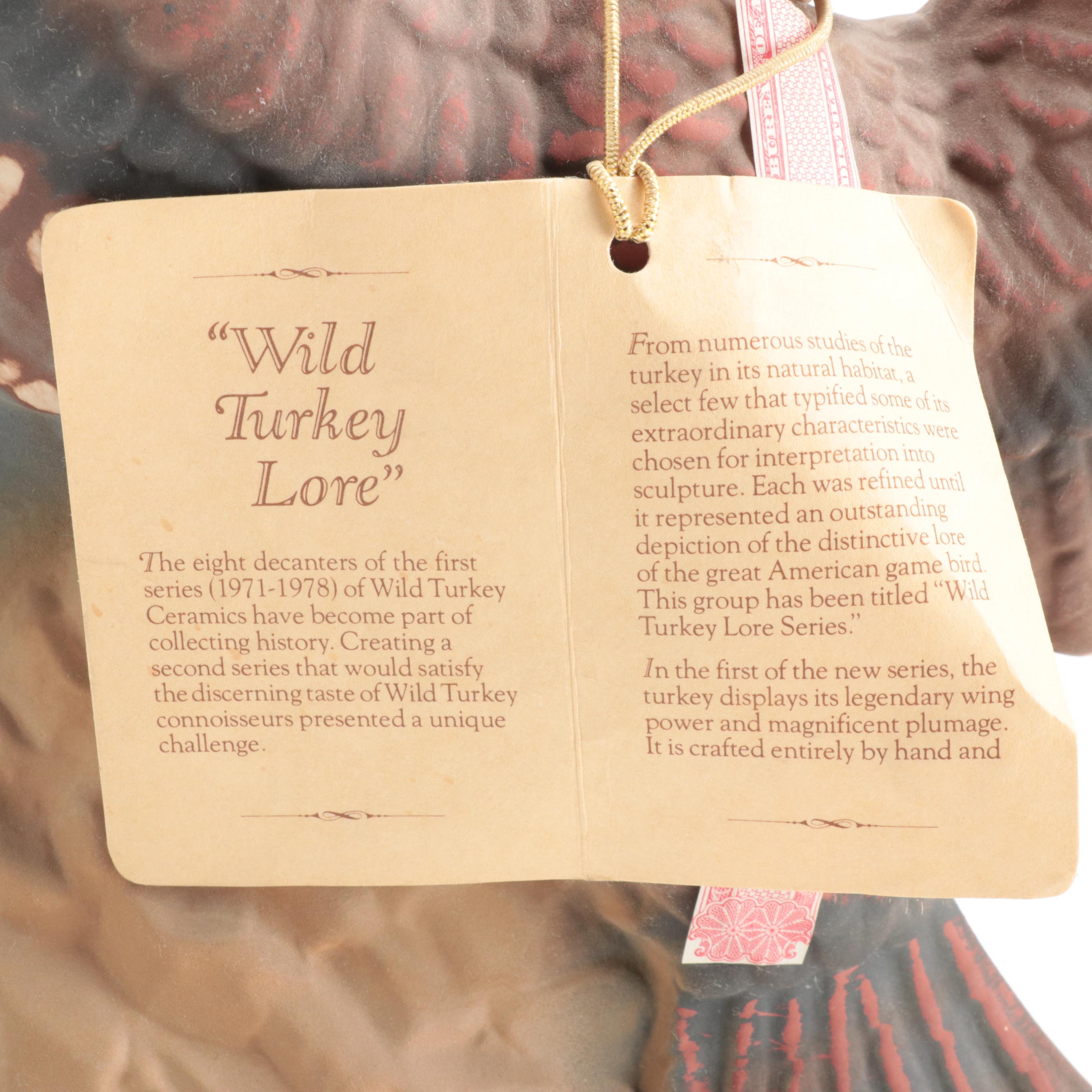 Wild Turkey Figural Porcelain Bisque Whiskey Decanters, Late 20th Century