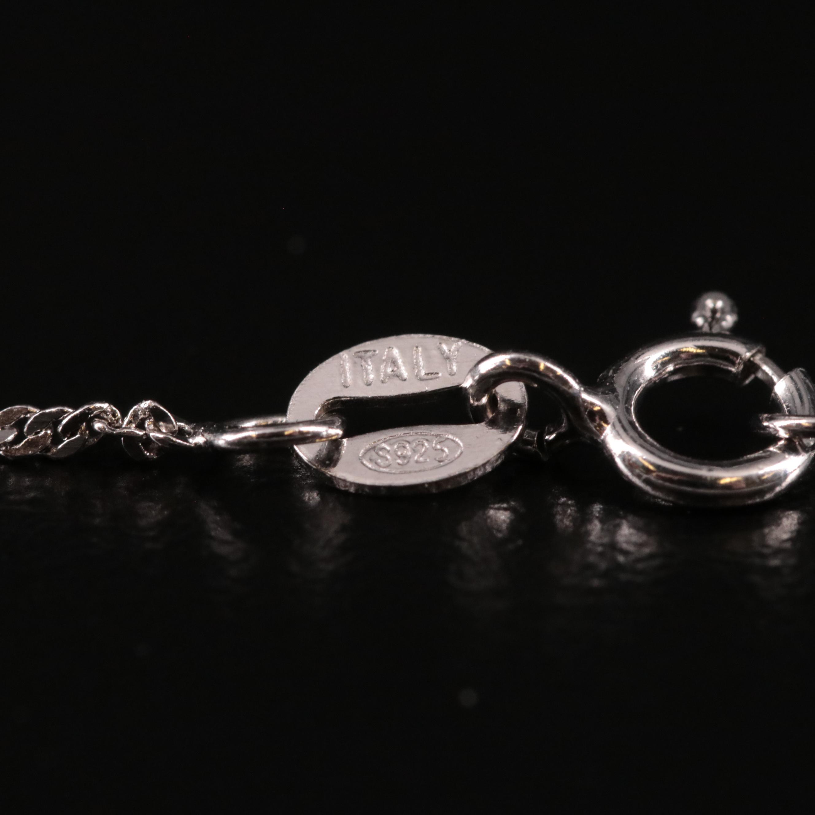 Sterling Ruby and Cubic Zirconia Pendant Necklace