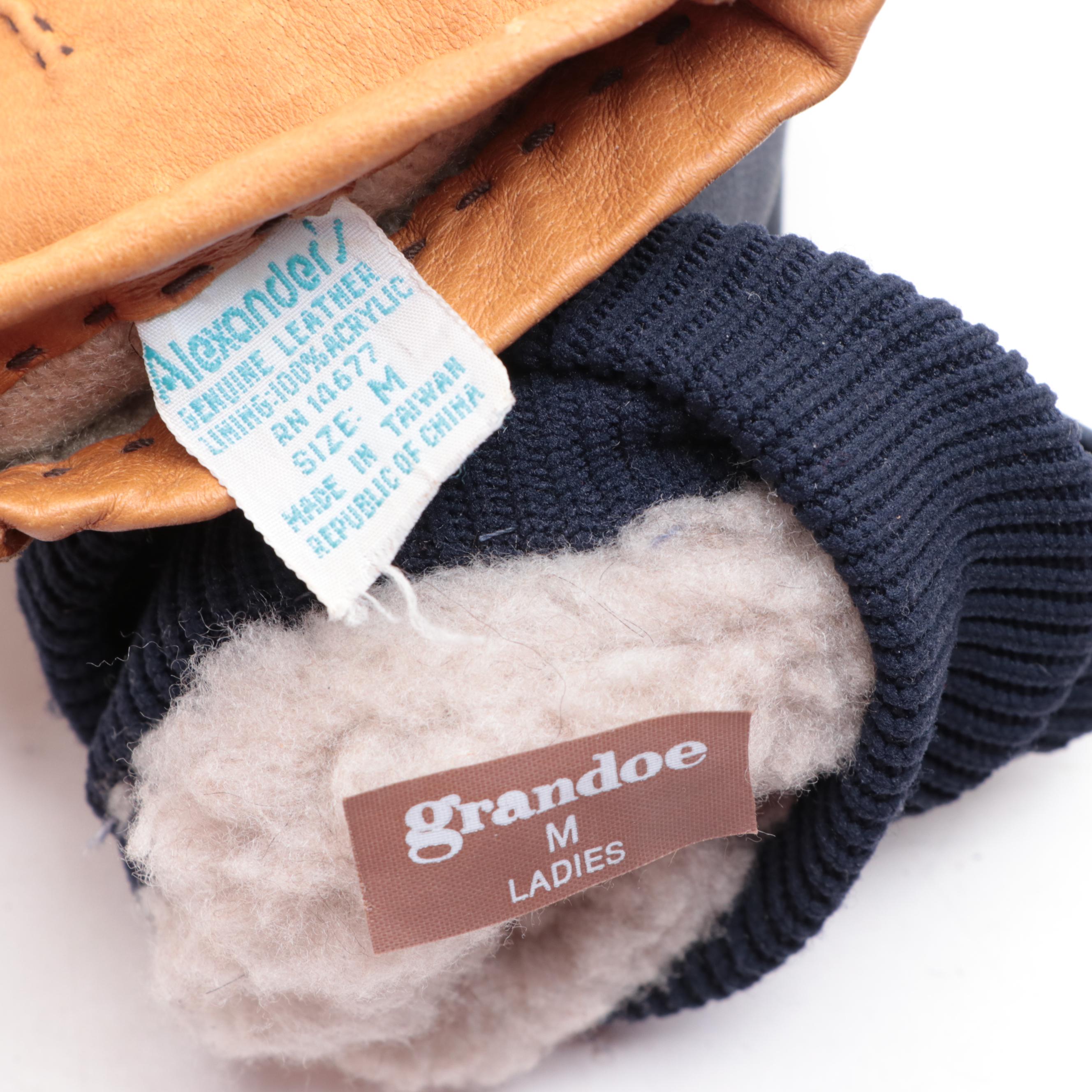 Grandoe, Alexander's, and Other Shearling Hats with Leather Gloves