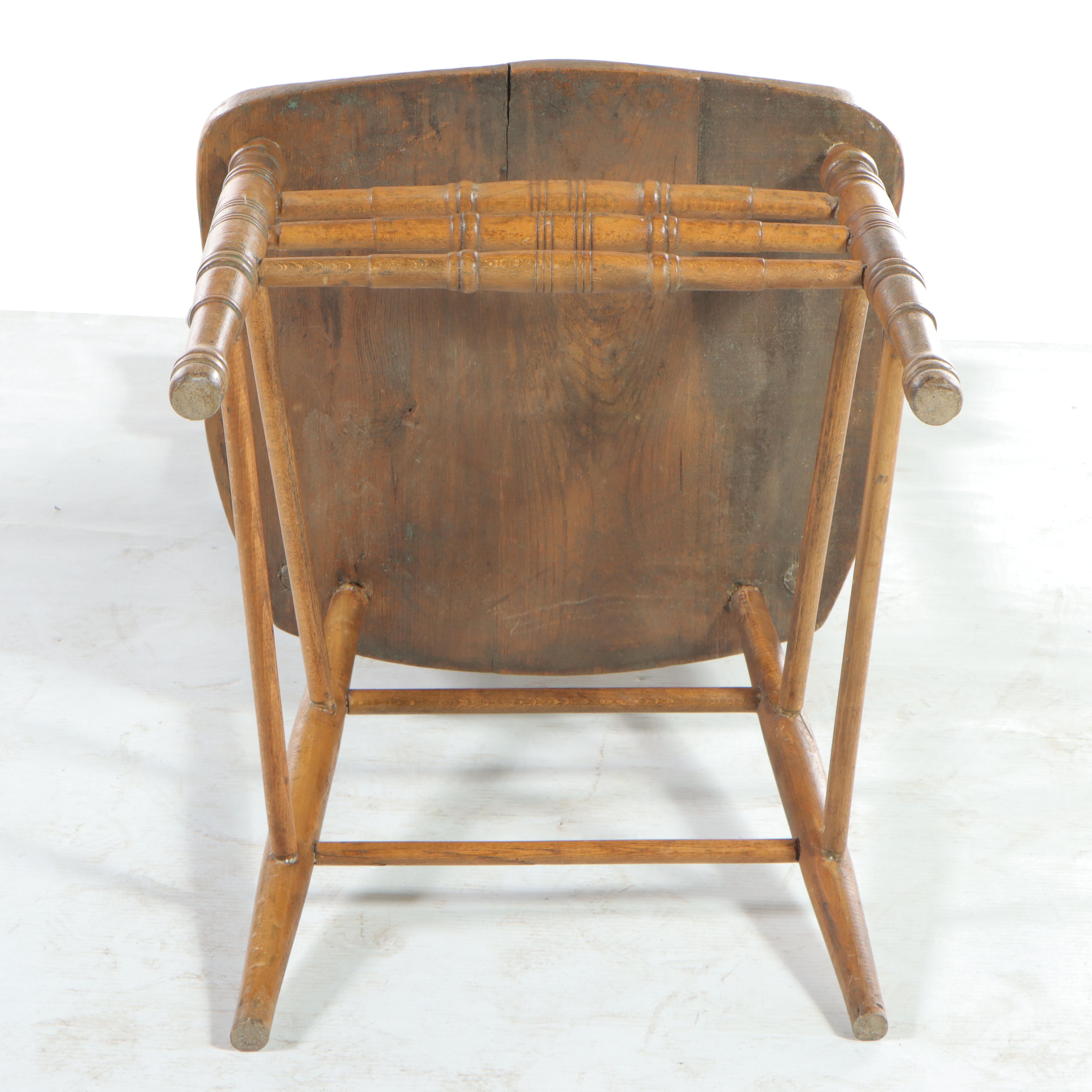 Victorian Carved Oak Rocker Plus Pressed-Back Side Chair