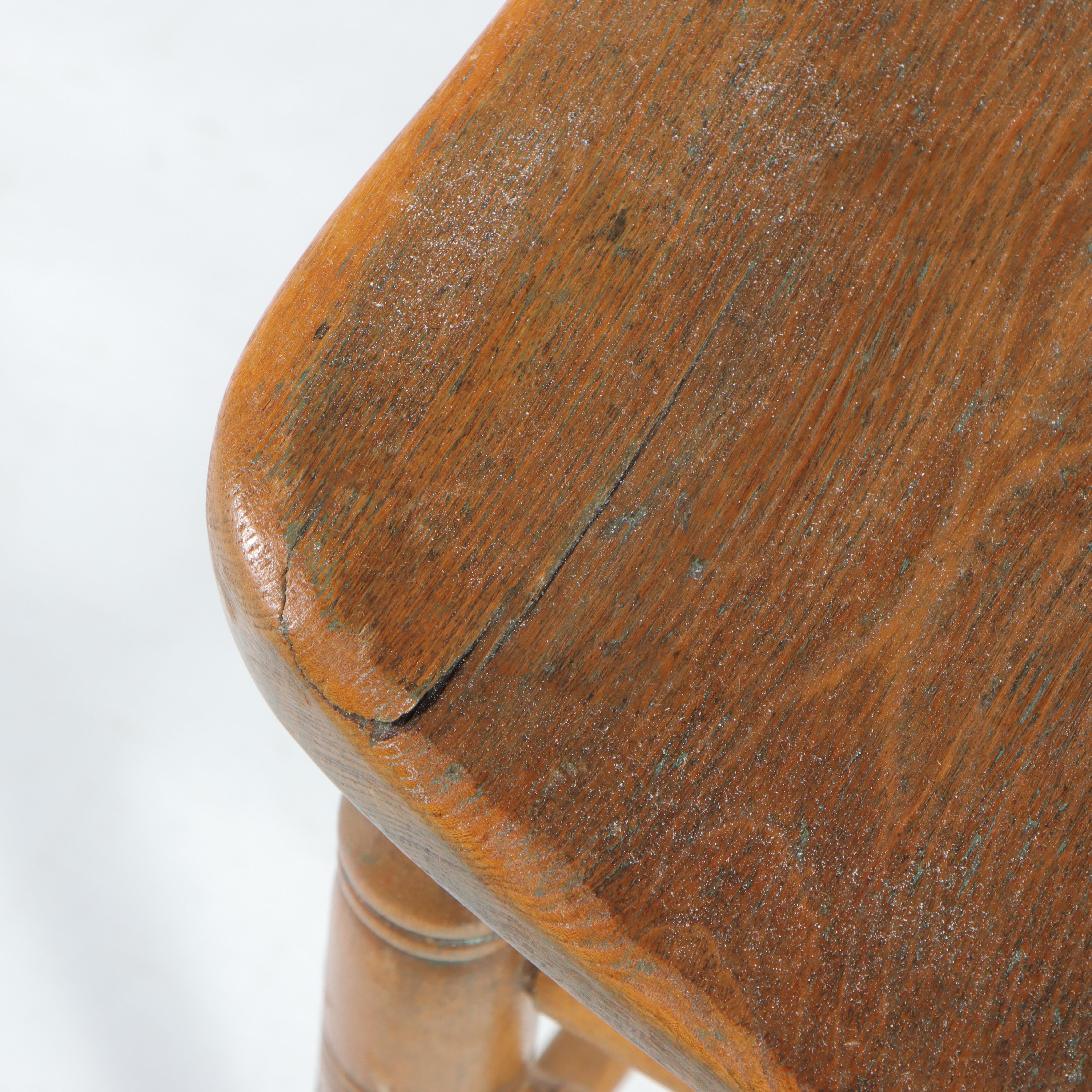 Victorian Carved Oak Rocker Plus Pressed-Back Side Chair