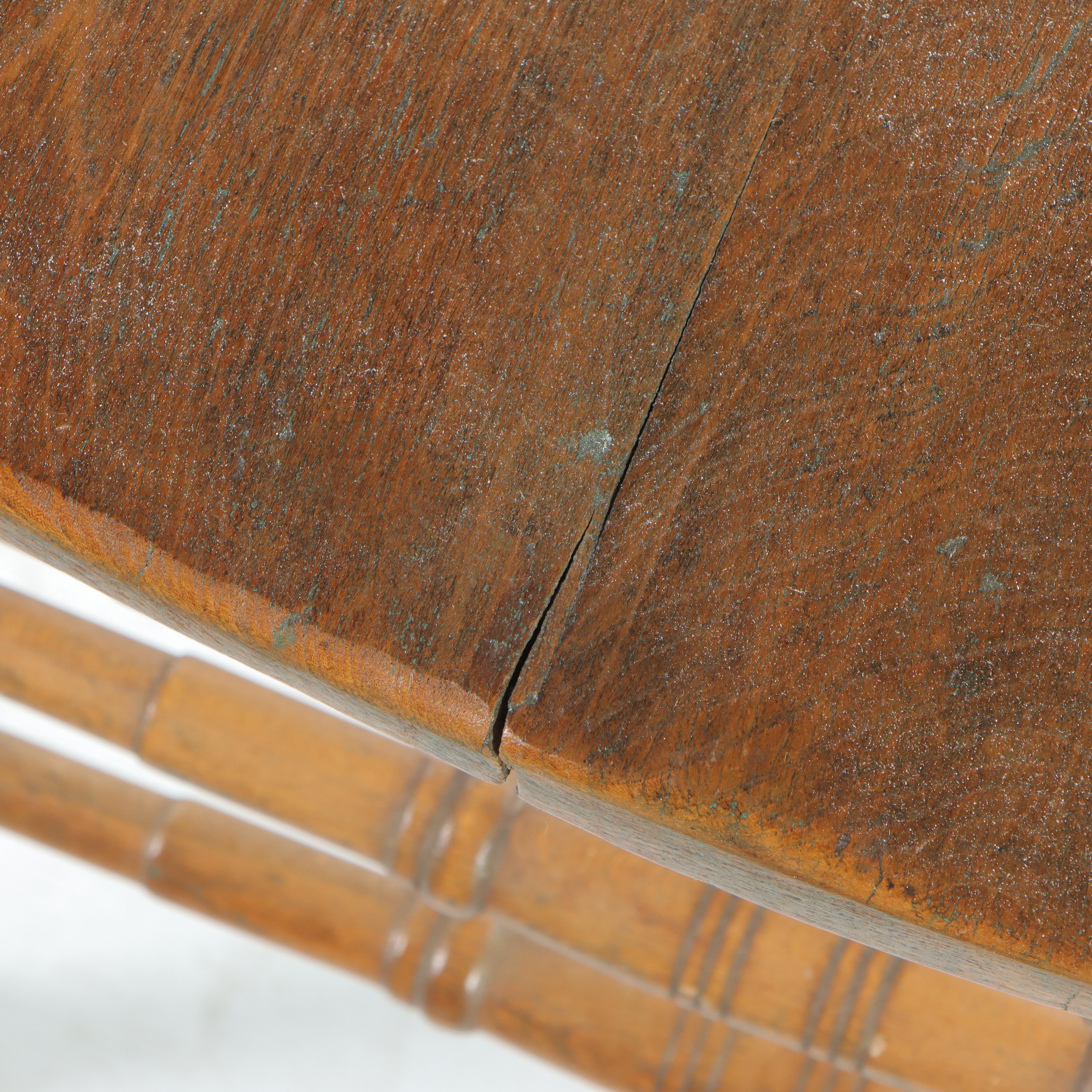 Victorian Carved Oak Rocker Plus Pressed-Back Side Chair