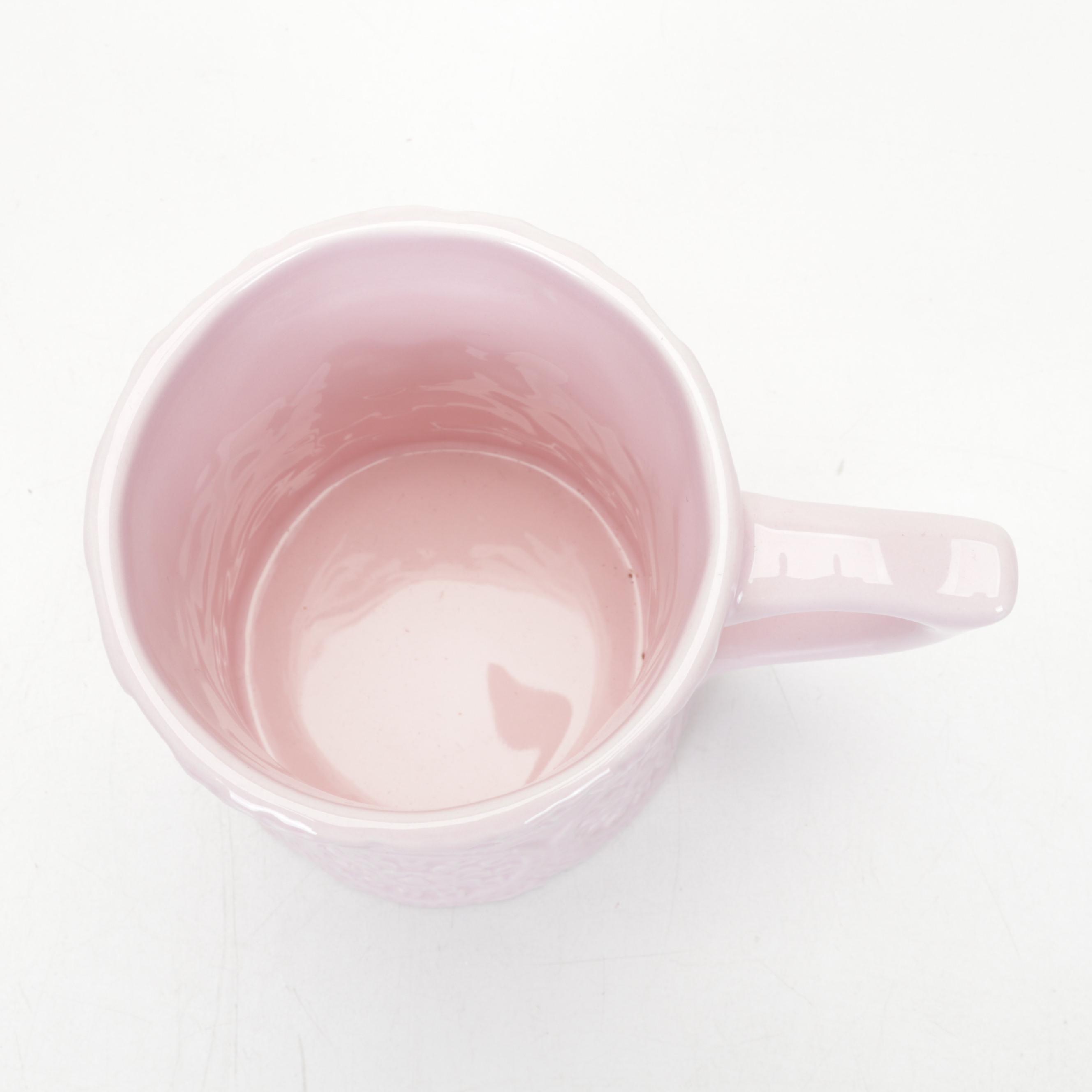 Global Connections Pink Coffee Set with Italian Ceramic Pierced Plates and Lamp