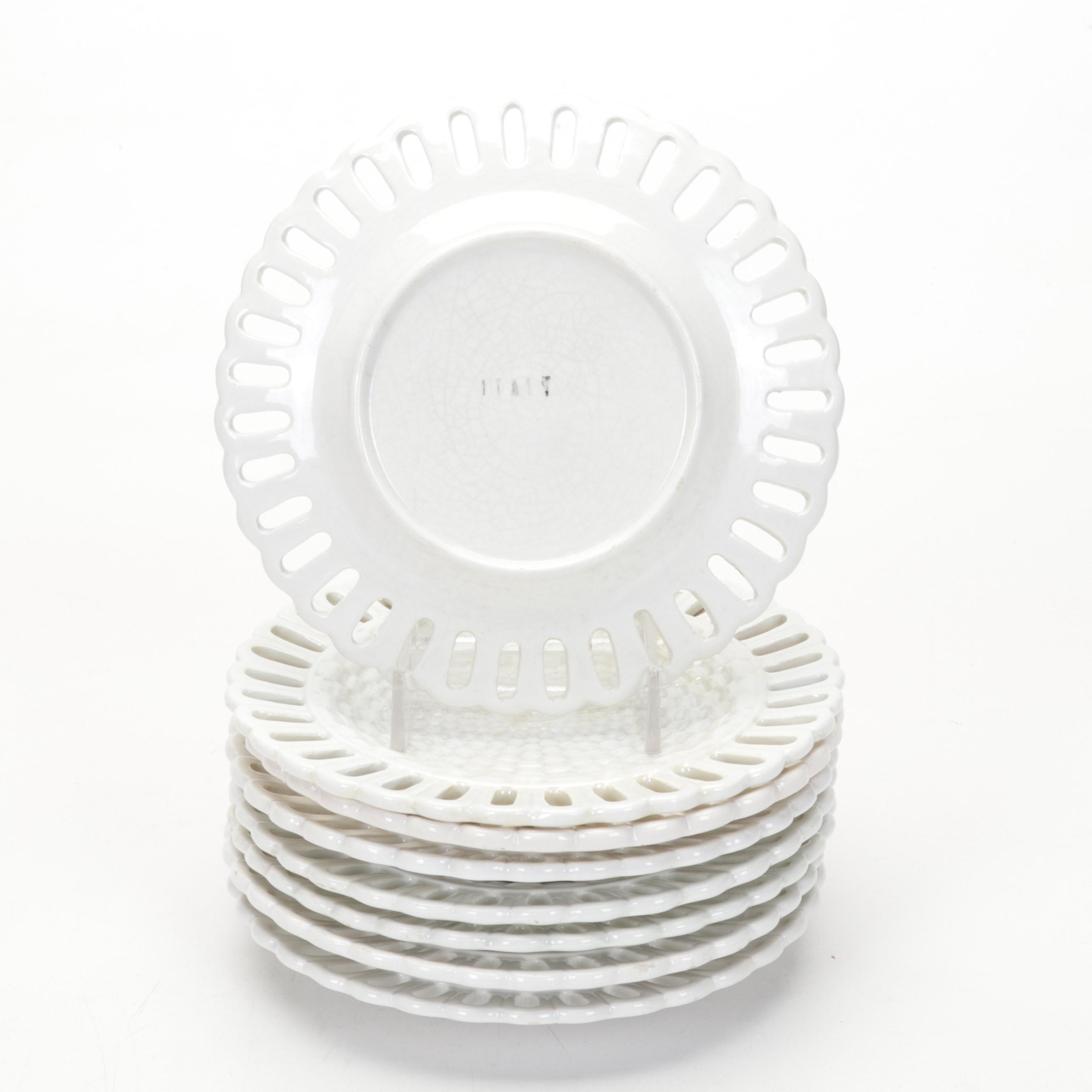 Global Connections Pink Coffee Set with Italian Ceramic Pierced Plates and Lamp