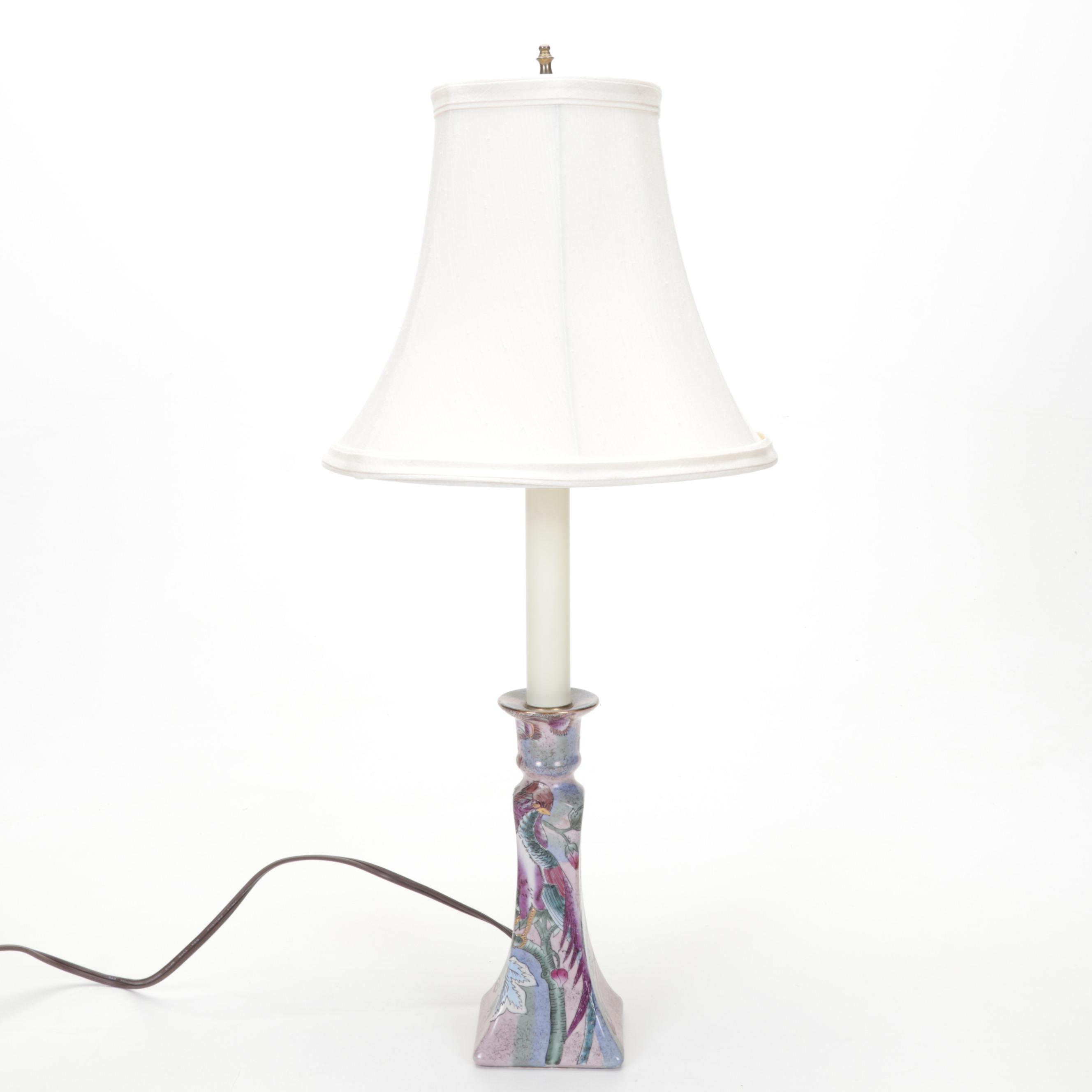 Global Connections Pink Coffee Set with Italian Ceramic Pierced Plates and Lamp