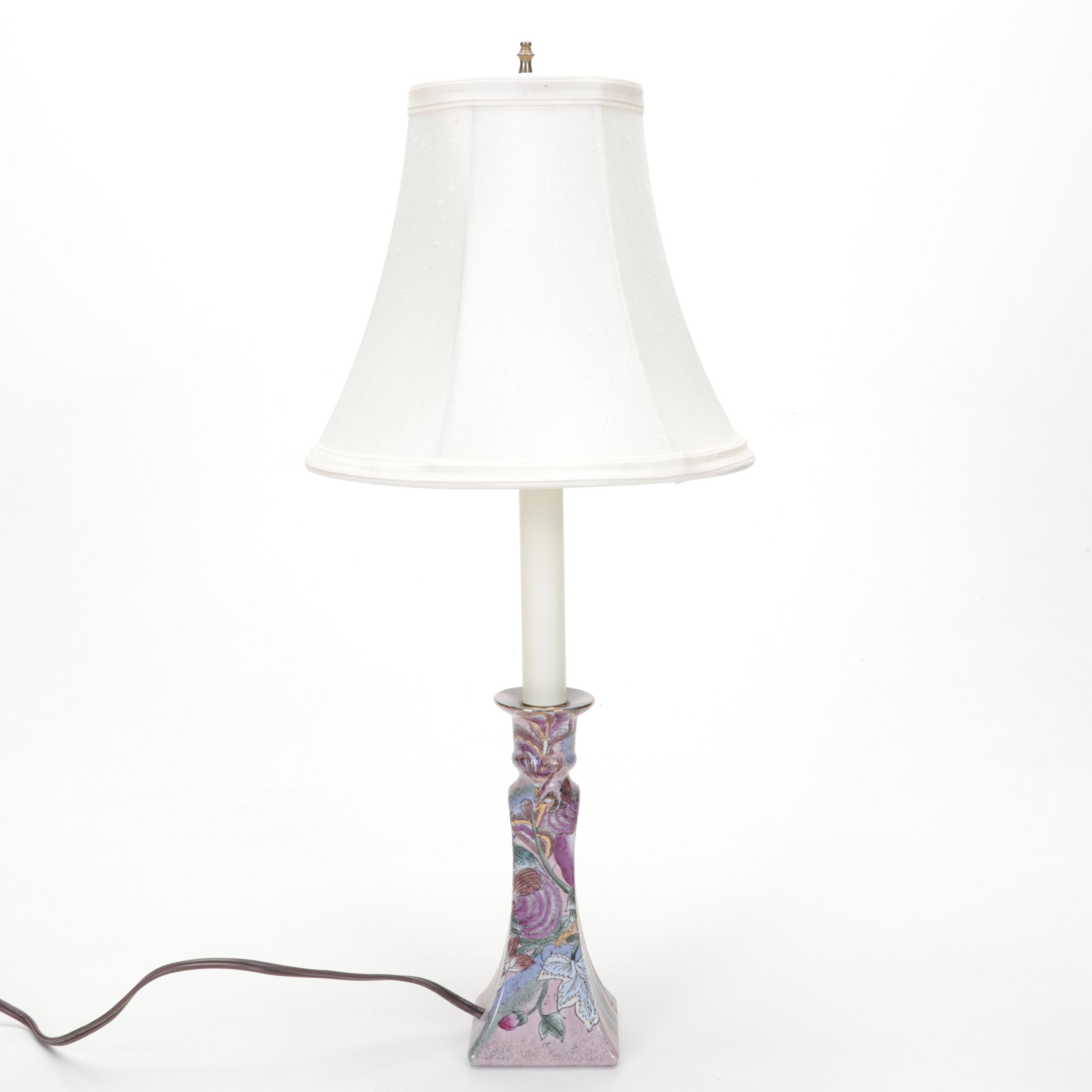 Global Connections Pink Coffee Set with Italian Ceramic Pierced Plates and Lamp