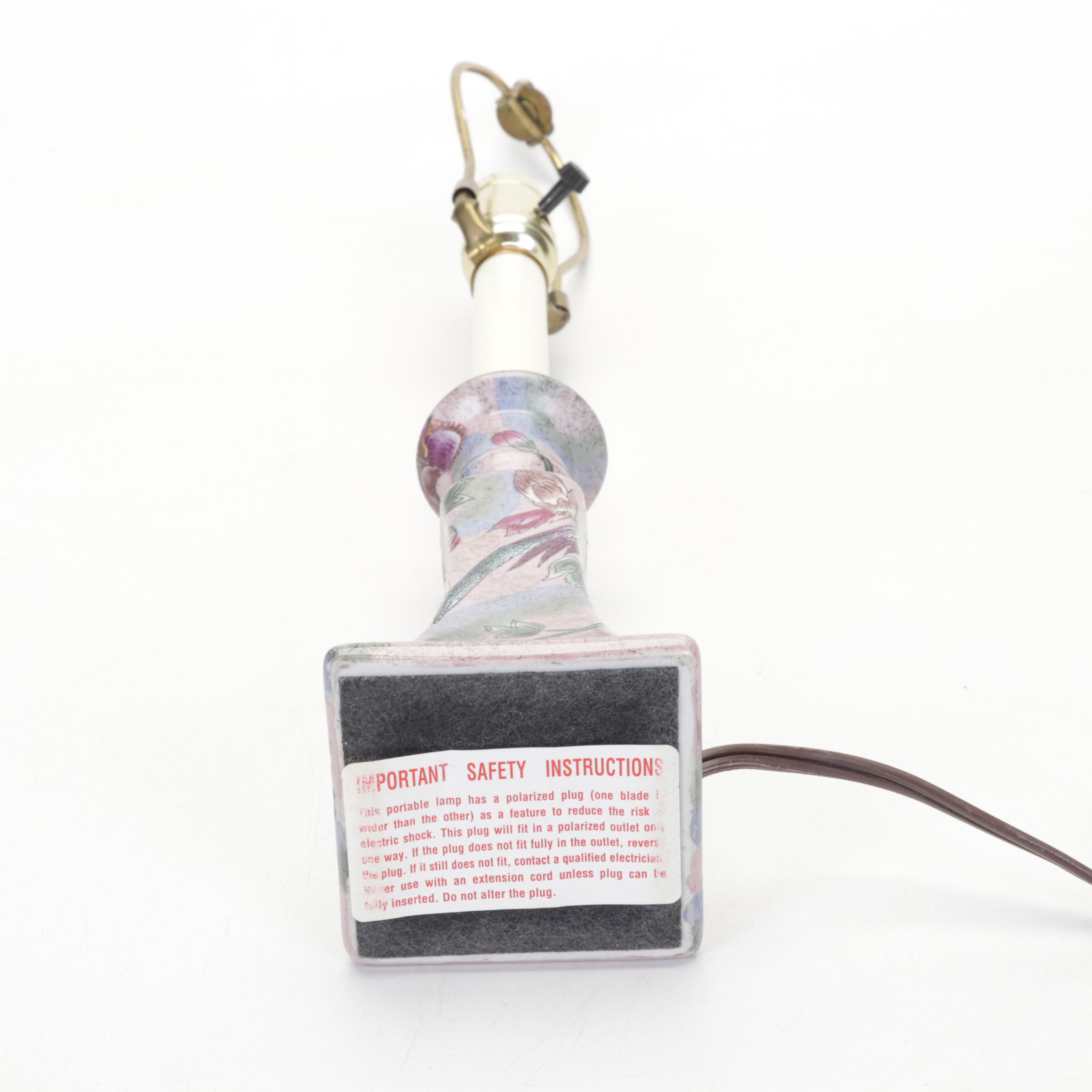 Global Connections Pink Coffee Set with Italian Ceramic Pierced Plates and Lamp