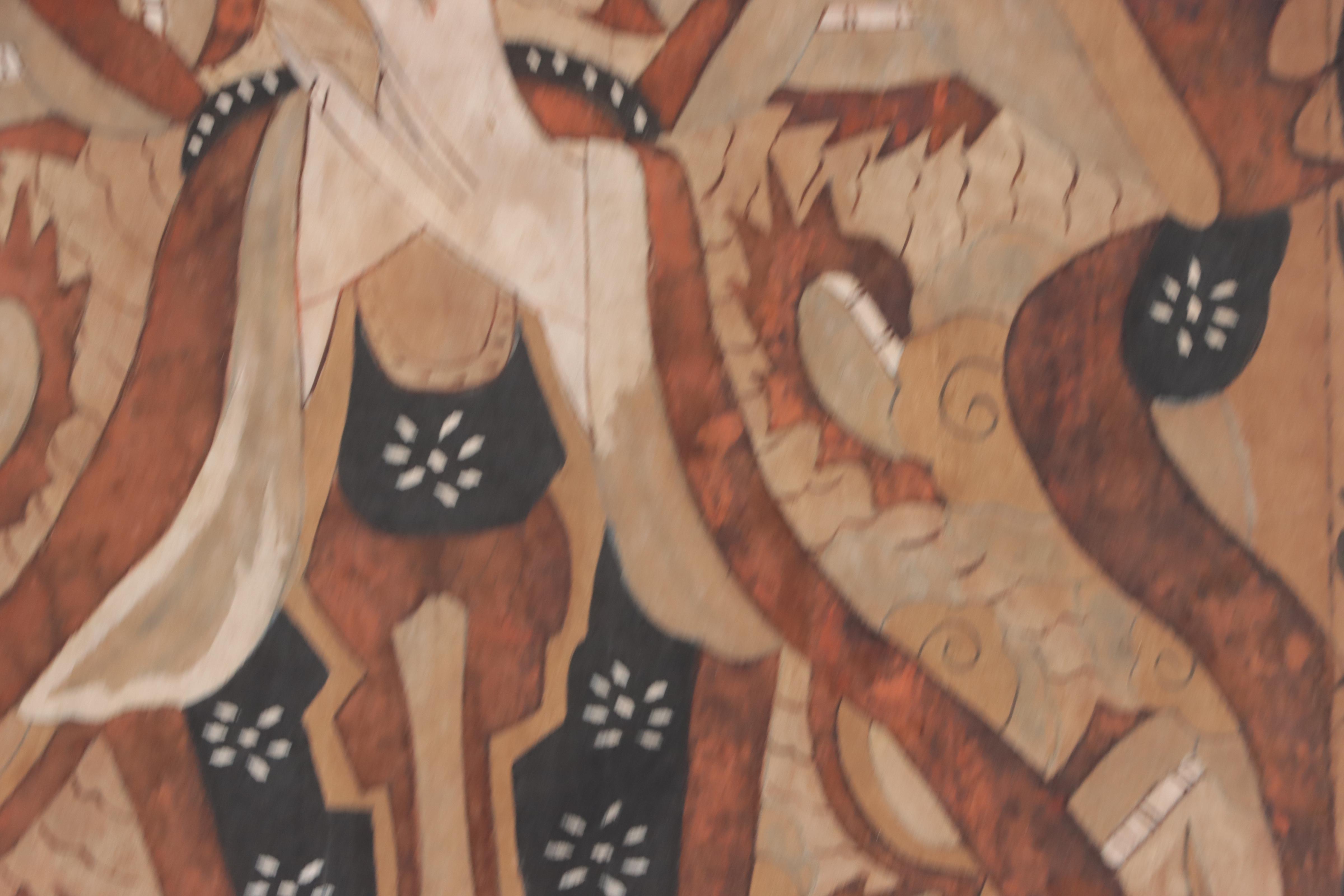 Chinese Yao Taoist Scroll Watercolor Painting of Seng Tsiou